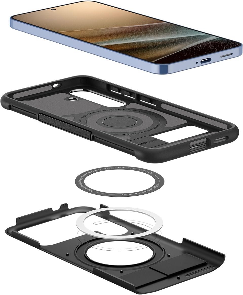 Foto 6 pulgar | Funda Spigen Slim Armor Magfit Para Galaxy S25  Color Negro - Venta Internacional.