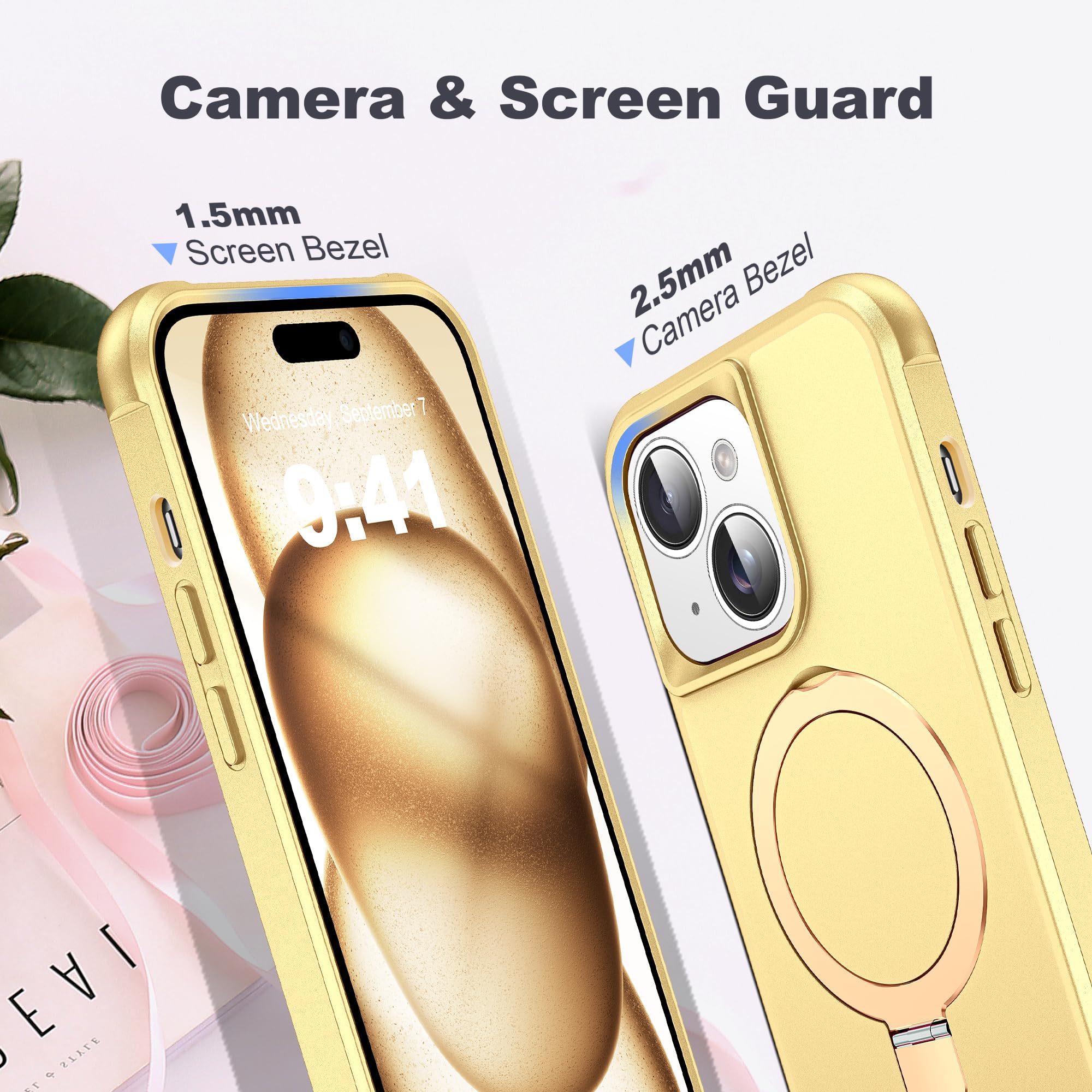 Foto 8 pulgar | Funda De Teléfono Tianli Diseñada Para Iphone 15 Plus Con Soporte Anular - Venta Internacional.