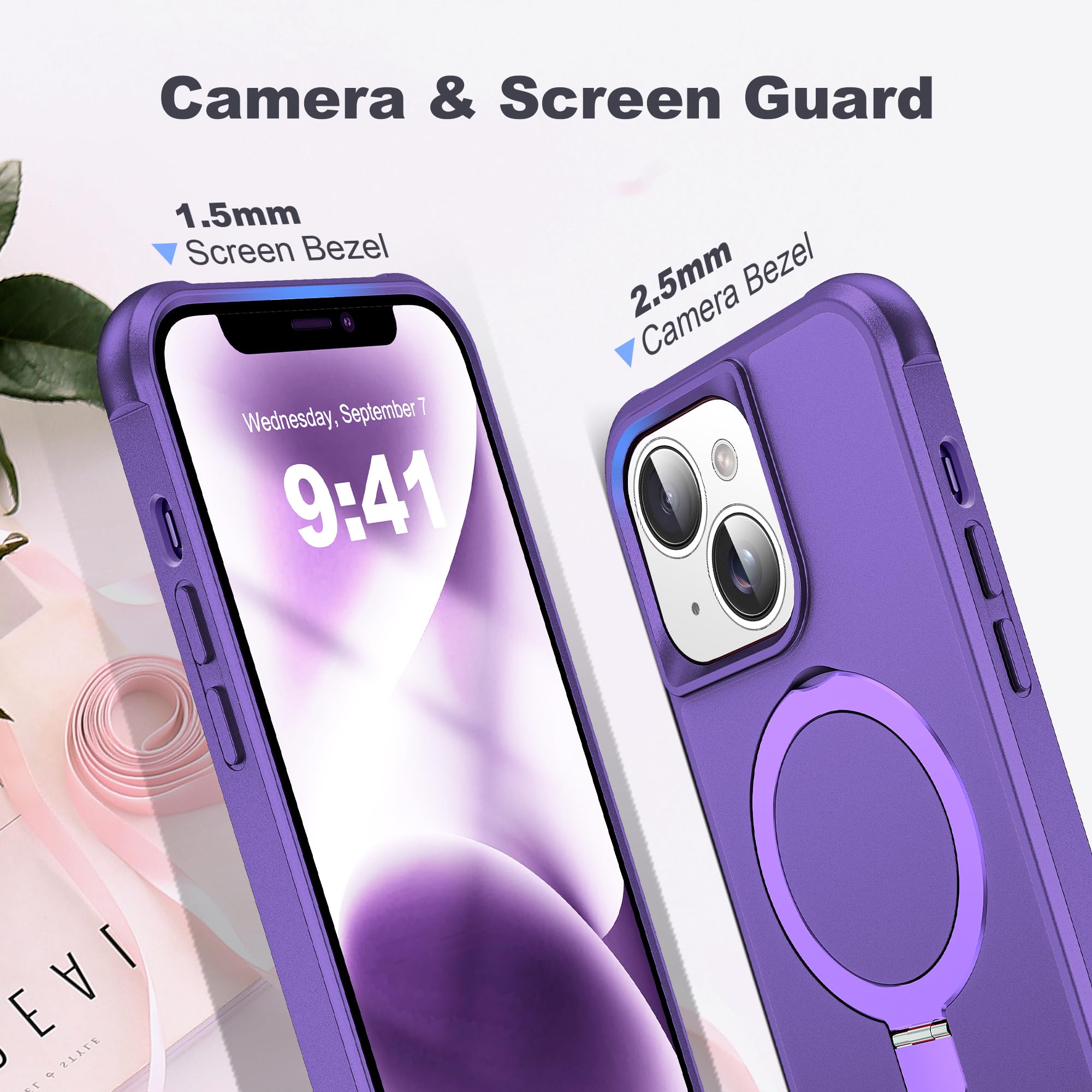 Foto 8 pulgar | Funda Tianli Para Iphone 14 Plus Con Forma De Anillo Magnético  Color Morado - Venta Internacional.