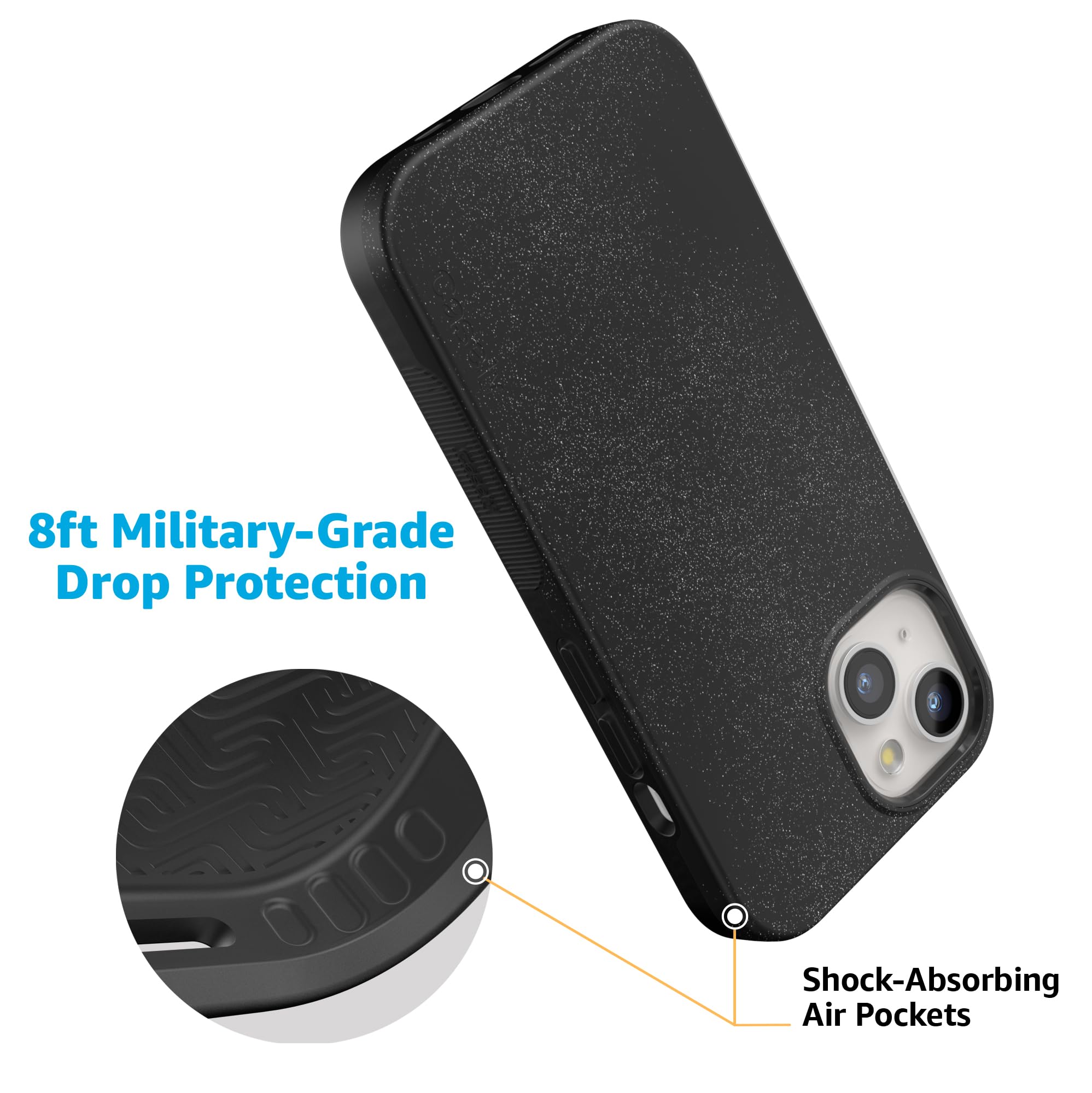 Foto 4 pulgar | Funda De Teléfono Casely Midnight Onyx Black Shimmer Para Iphone 15 - Venta Internacional.