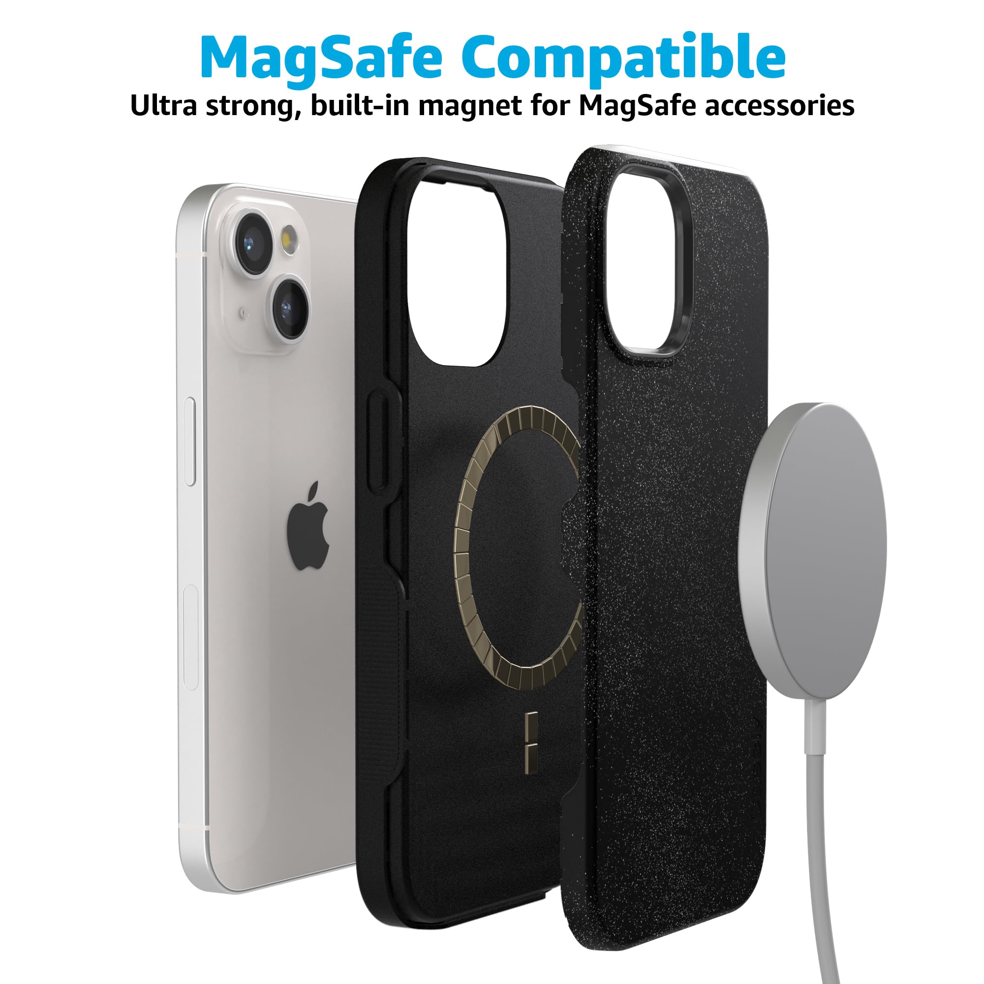 Foto 5 pulgar | Funda De Teléfono Casely Midnight Onyx Black Shimmer Para Iphone 15 - Venta Internacional.