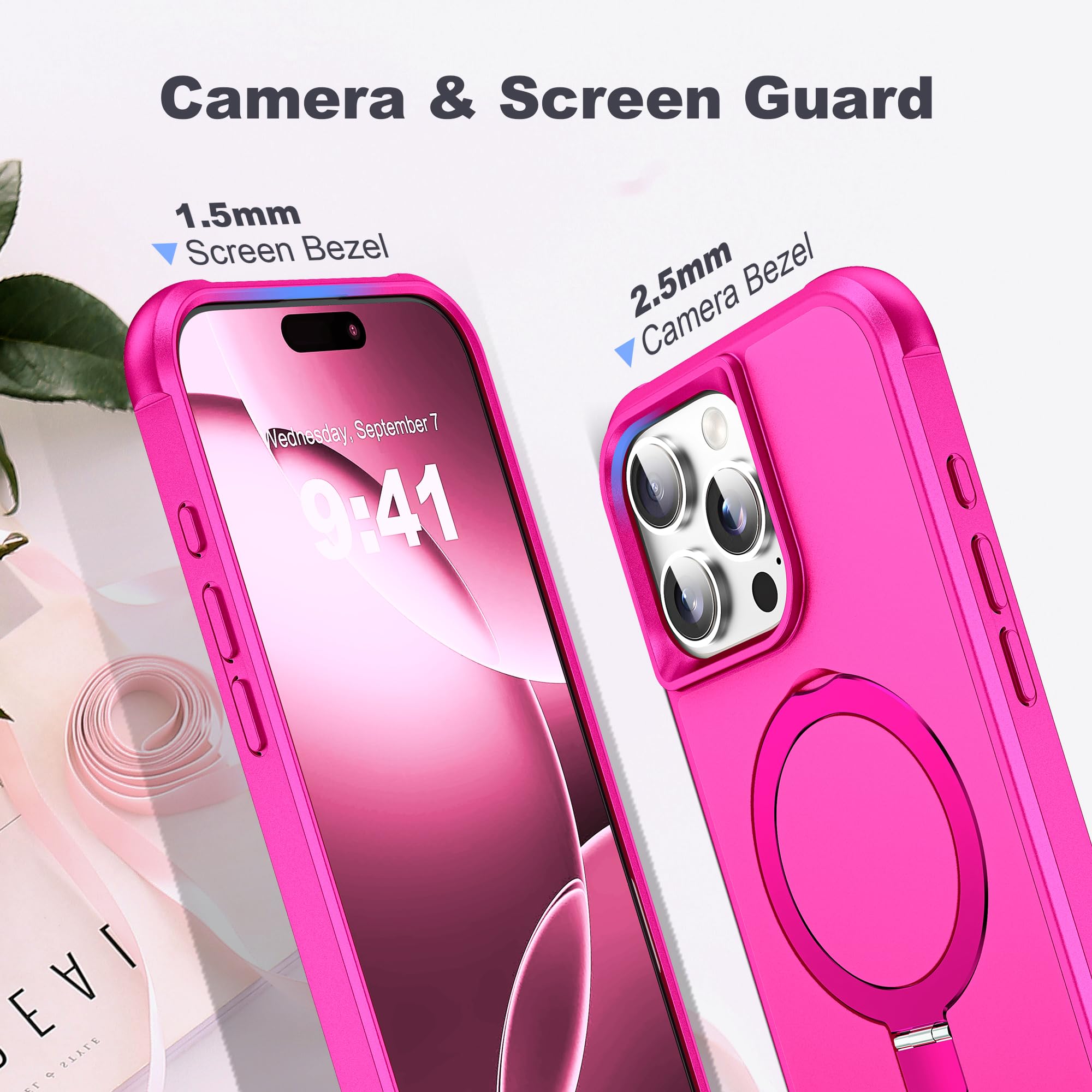 Foto 8 pulgar | Funda De Teléfono Tianli Diseñada Para Iphone 16 Pro Con Soporte Anular - Venta Internacional.