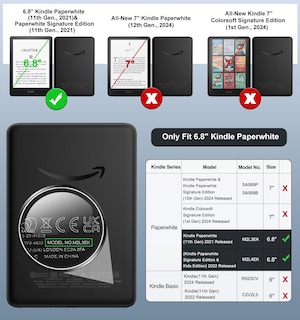 Foto 2 | Funda Moko Para Kindle Paperwhite 2021 De 6 8 Pulgadas Con Soporte Color Negro - Venta Internacional.