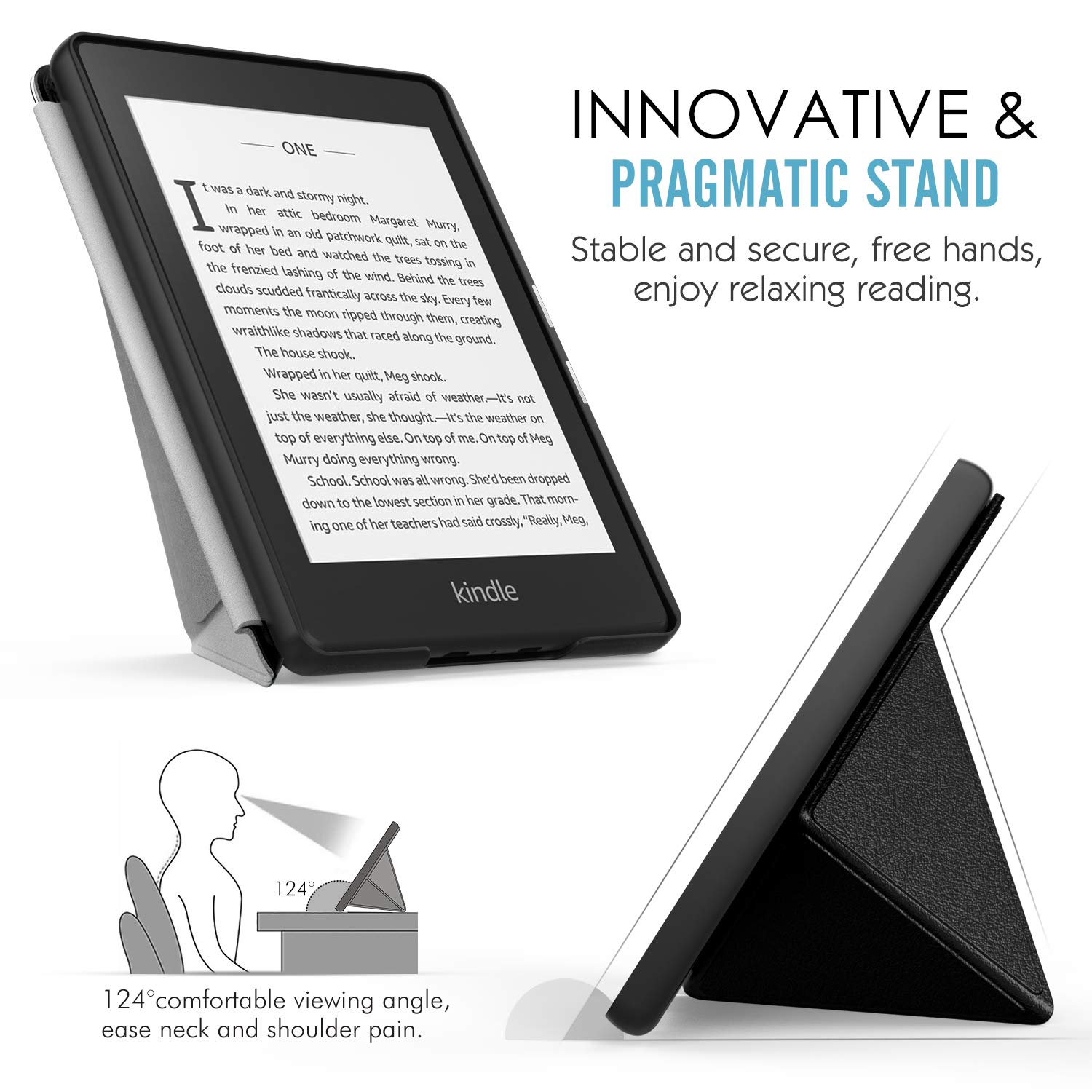 Foto 3 | Funda Moko Para Kindle Paperwhite 2021 De 6 8 Pulgadas Con Soporte  Color Negro - Venta Internacional.