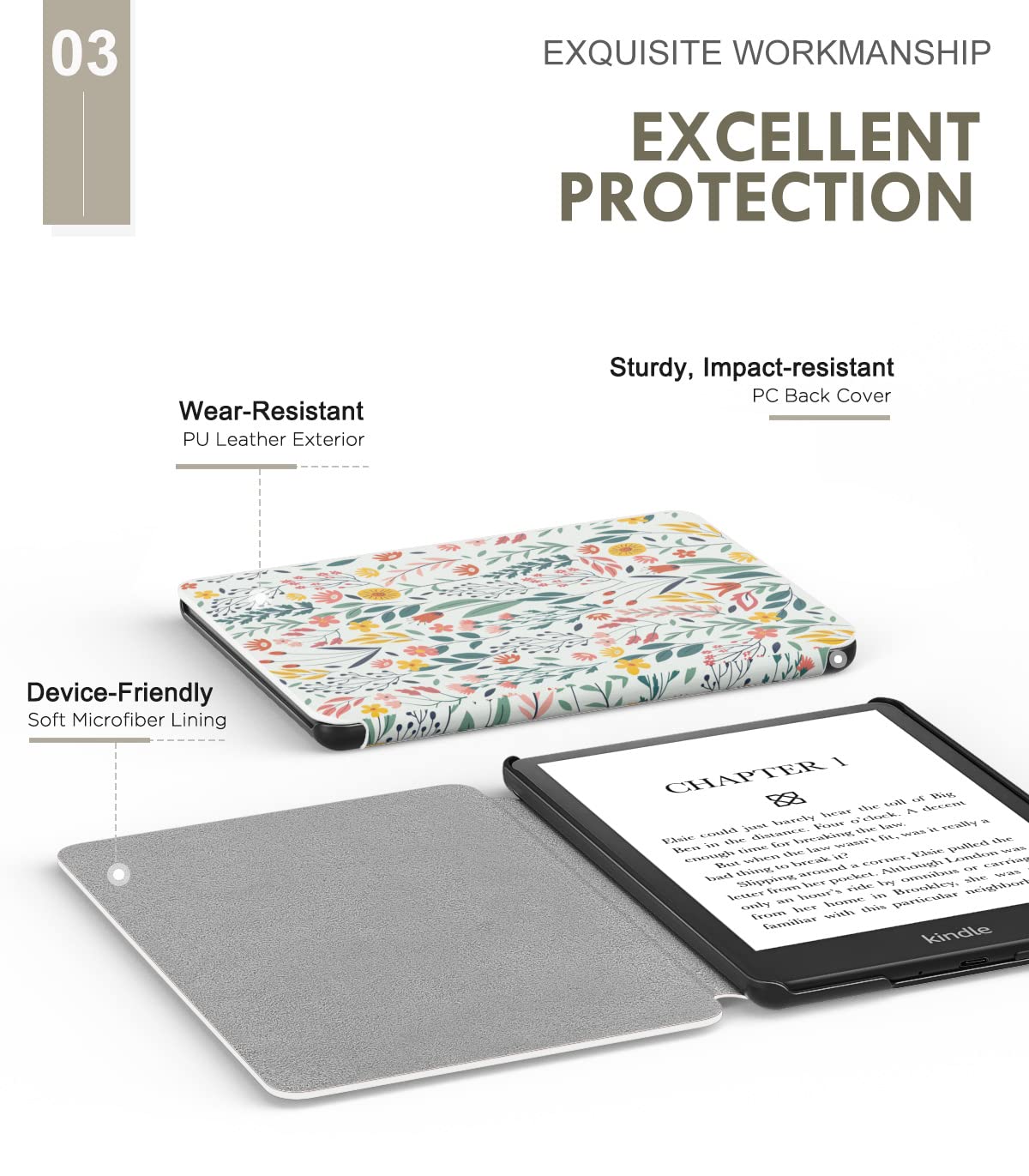 Foto 6 pulgar | Funda Moko Para Kindle Paperwhite 2021 De 6 8 Pulgadas Con Función De Encendido Y Apagado Automáticos - Venta Inte