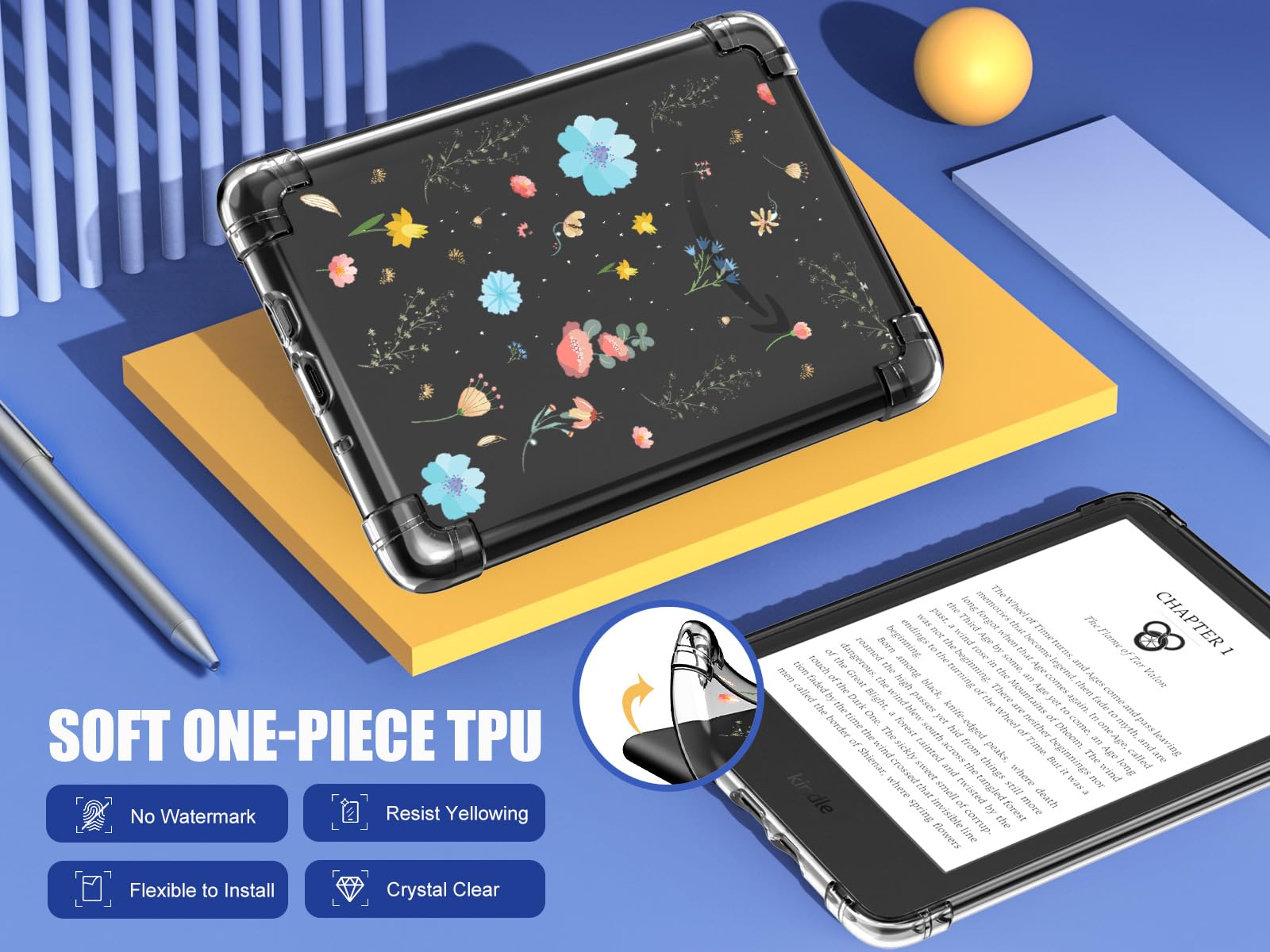 Foto 4 pulgar | Funda Moko Para Kindle 6 Totalmente Nuevo (11.ª Gen-2024/2022) Blue Garden - Venta Internacional.