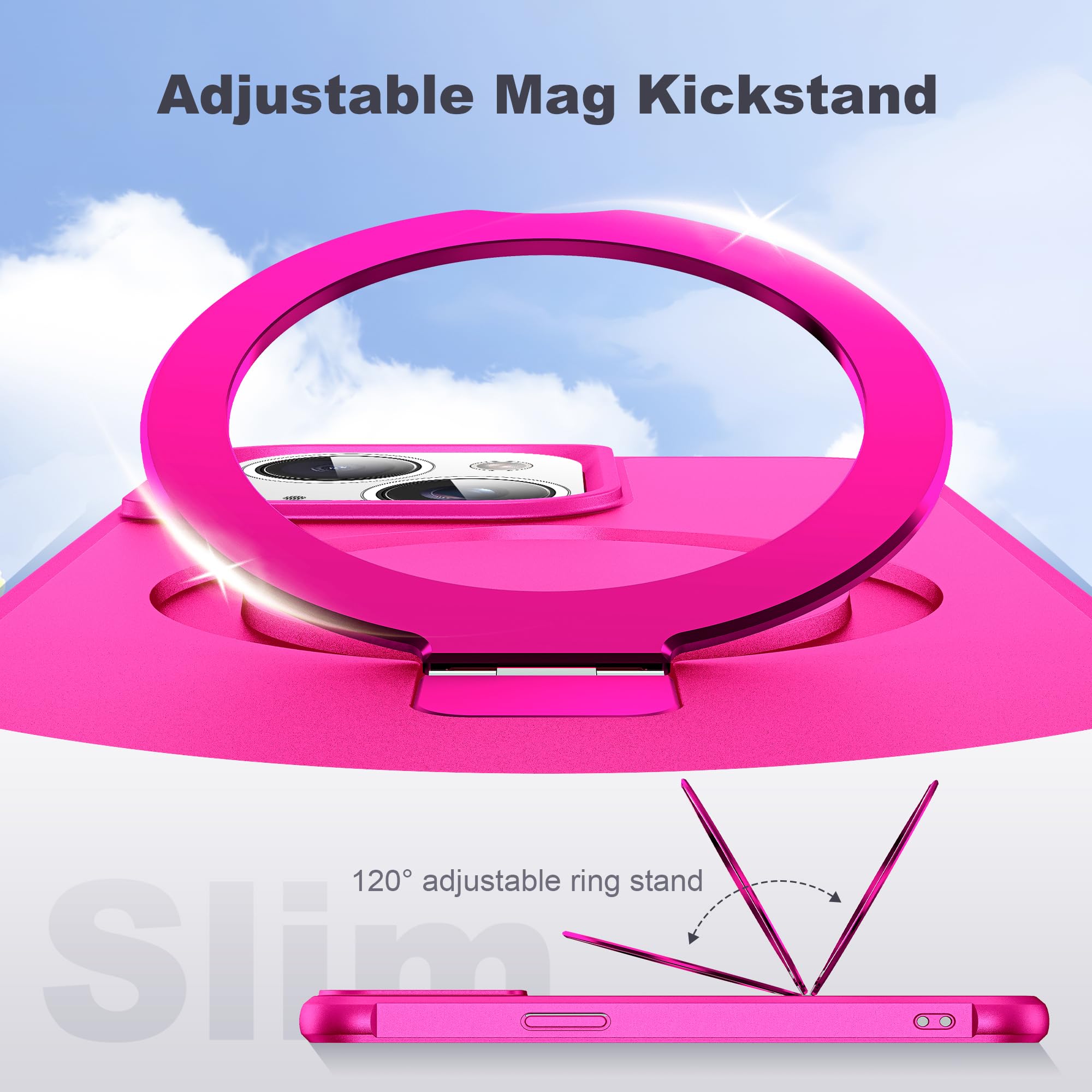 Foto 7 pulgar | Funda De Teléfono Tianli Para Iphone 13/14 De 6.1 Pulgadas Con Soporte De Anillo Magnético - Venta Internacional.