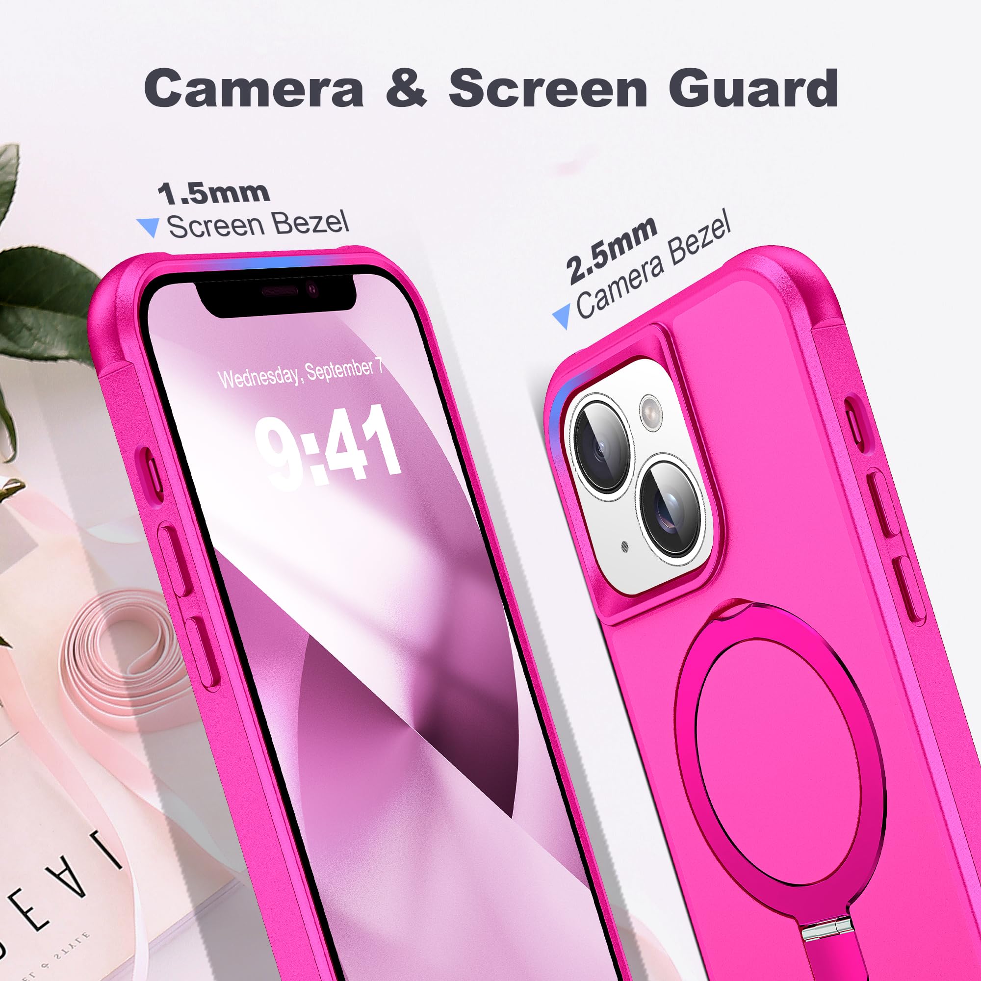 Foto 8 pulgar | Funda De Teléfono Tianli Para Iphone 13/14 De 6.1 Pulgadas Con Soporte De Anillo Magnético - Venta Internacional.