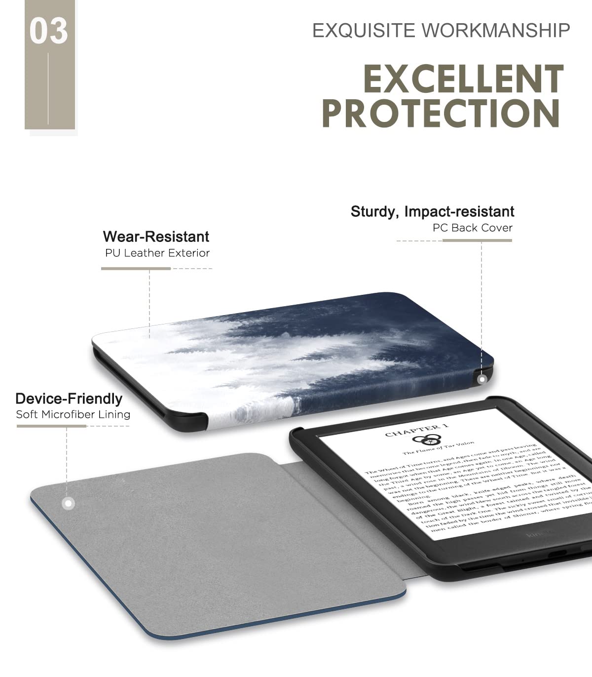 Foto 4 | Funda Moko Para Kindle 11.ª Generación 2024/2022 Totalmente Nuevo  Color Gris - Venta Internacional.
