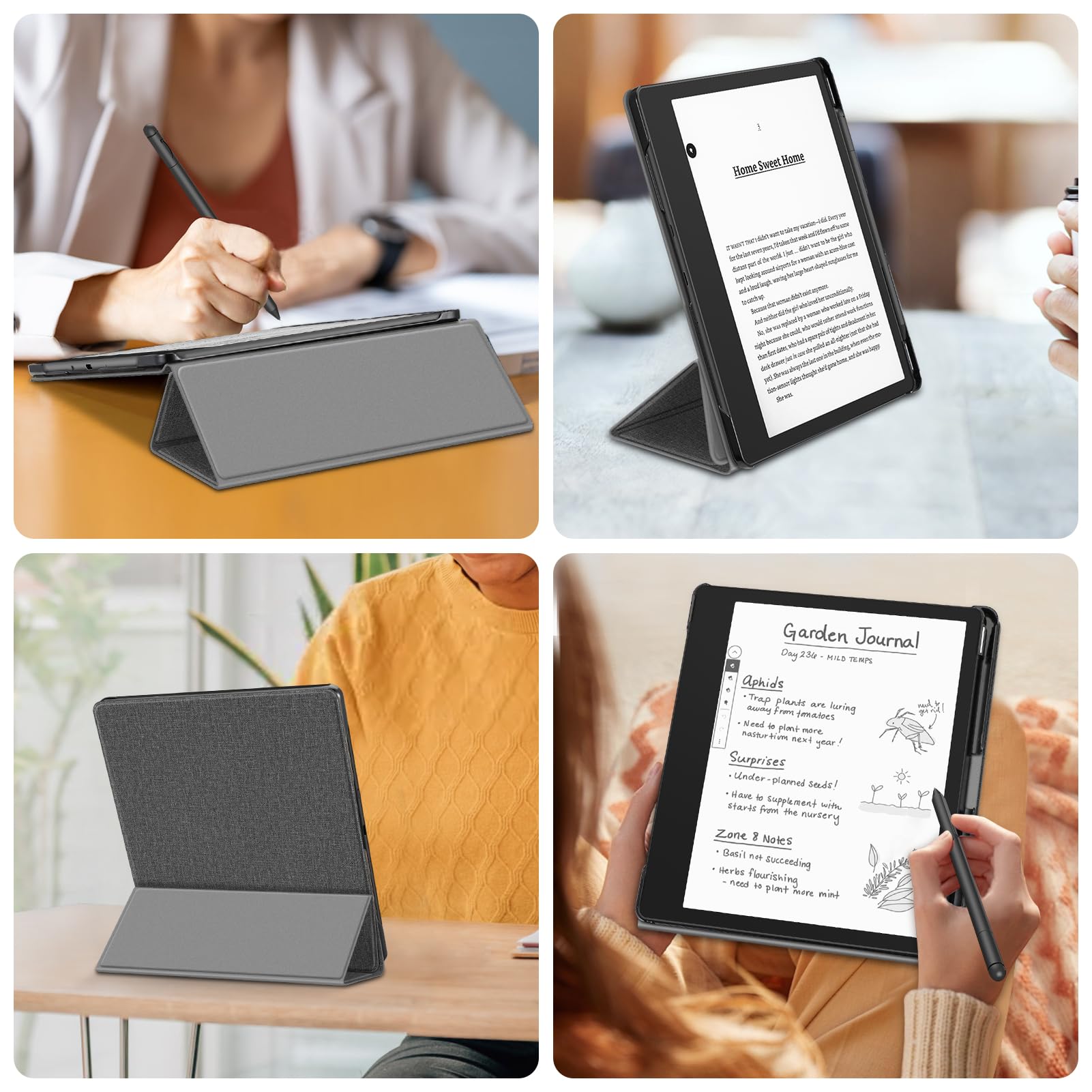 Foto 6 pulgar | Funda Fintie Para Kindle Scribe De 10 2 Pulgadas Con Soporte Para Bolígrafos  Color Gris - Venta Internacional.