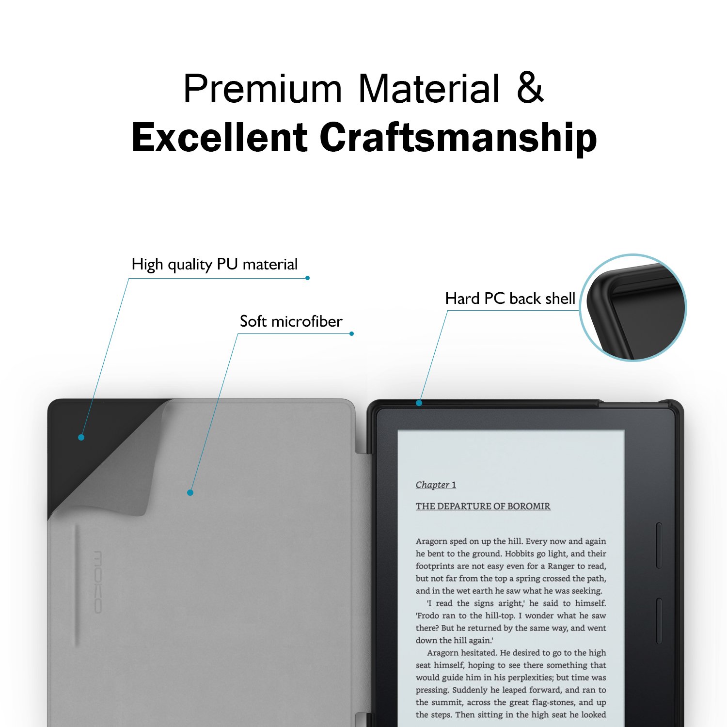 Foto 4 pulgar | Funda Moko Para Kindle Oasis 7'' (9.ª Y 10.ª Gen.) 2017/2019  Color Negro - Venta Internacional.