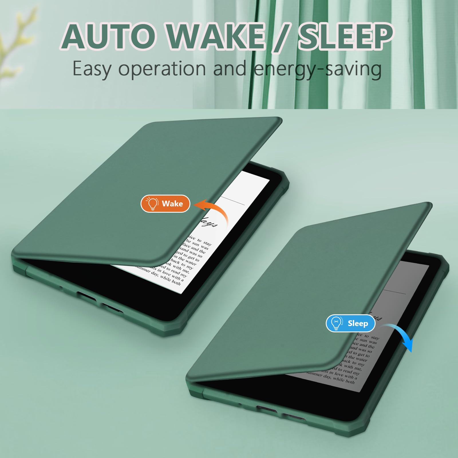 Foto 5 | Funda Fuwang Para Kindle 6'' 11th Gen 2024/2022 Verde Oscuro - Venta Internacional.