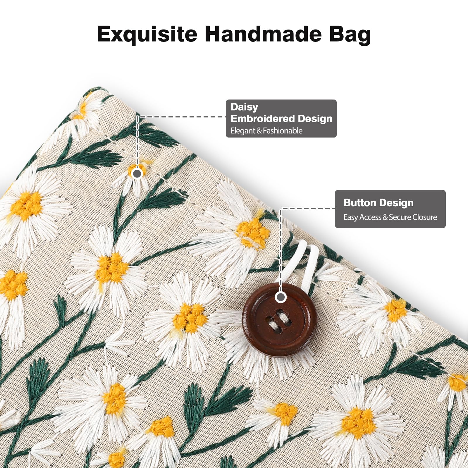Foto 5 pulgar | Funda Moko Bordada Daisy De 6 A 7 Pulgadas Para Kindle - Venta Internacional.