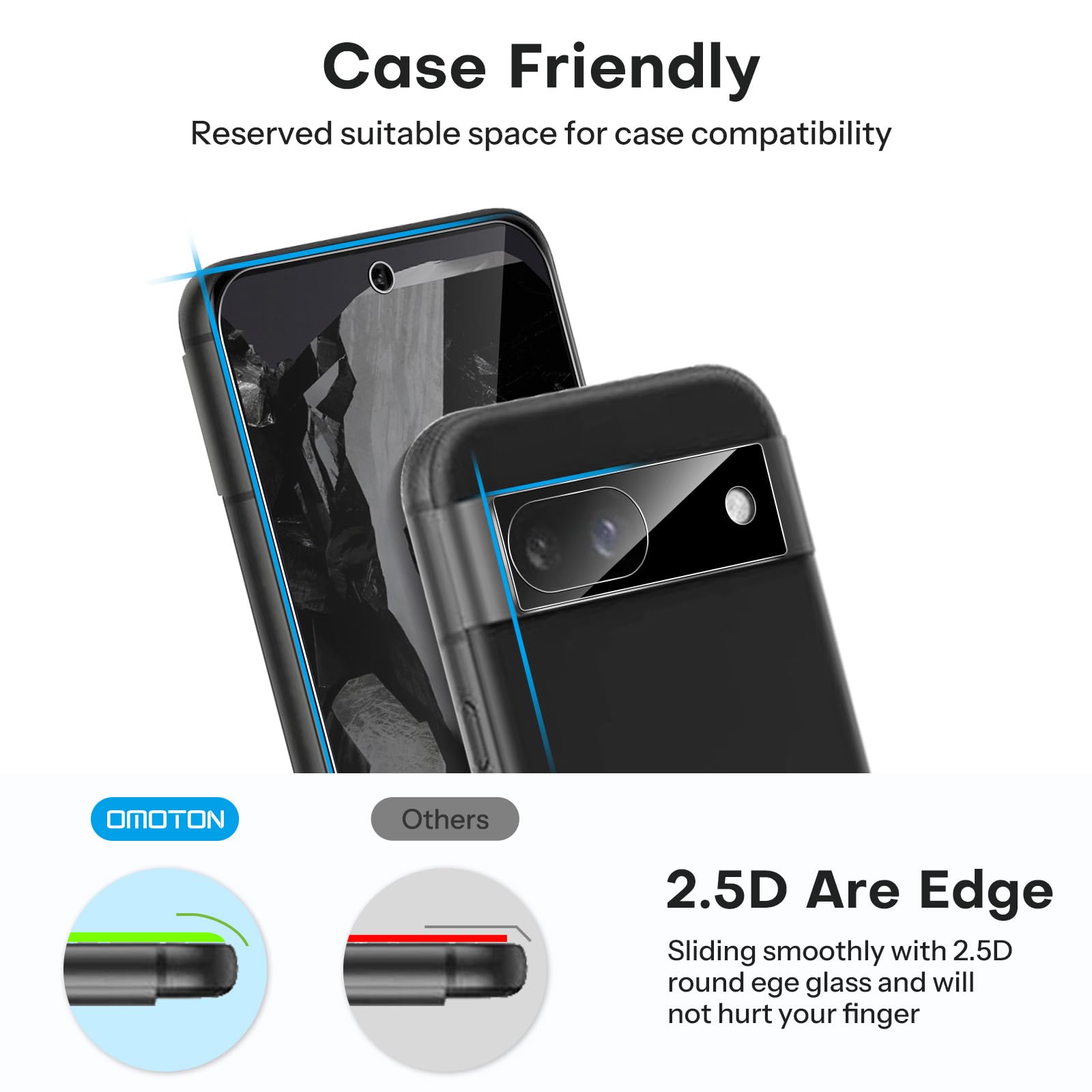 Foto 7 pulgar | Protector De Pantalla Omoton 3+2 Pack Para Google Pixel 8a - Venta Internacional.