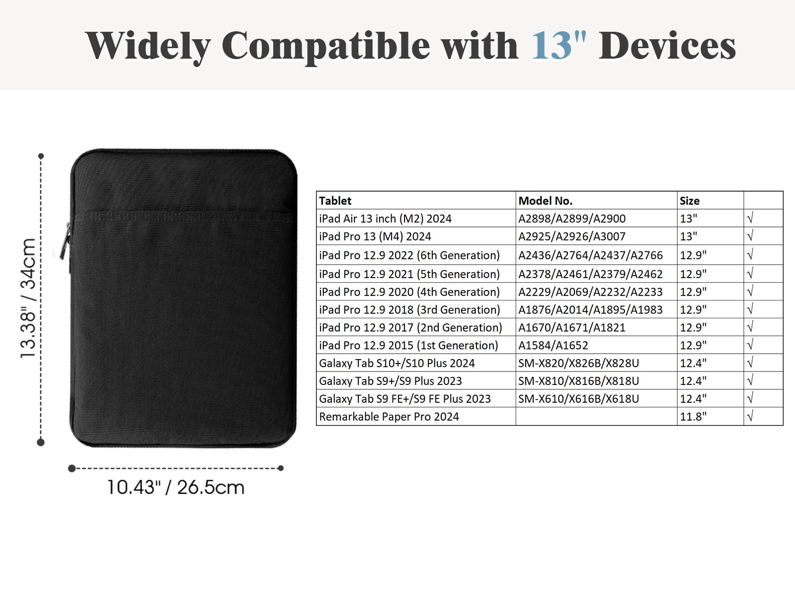 Foto 2 | Funda Para Tablet Timovo Para Ipad Air 13 M3 2025/pro 13/12.9 Negra - Venta Internacional.