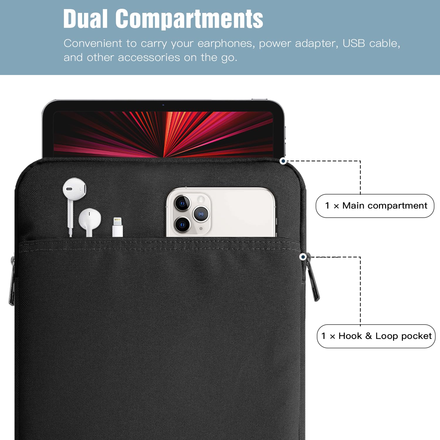 Foto 3 | Funda Para Tablet Timovo Para Ipad Air 13 M3 2025/pro 13/12.9 Negra - Venta Internacional.