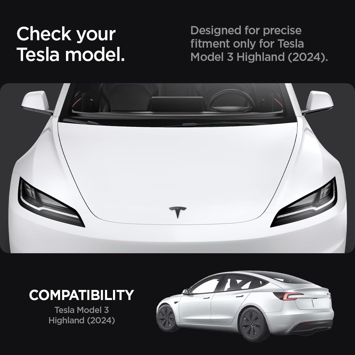 Foto 3 pulgar | Funda Adhesiva Completa Para Tesla Model 3 2025/2024 Con El Logotipo De Spigen - Venta Internacional.
