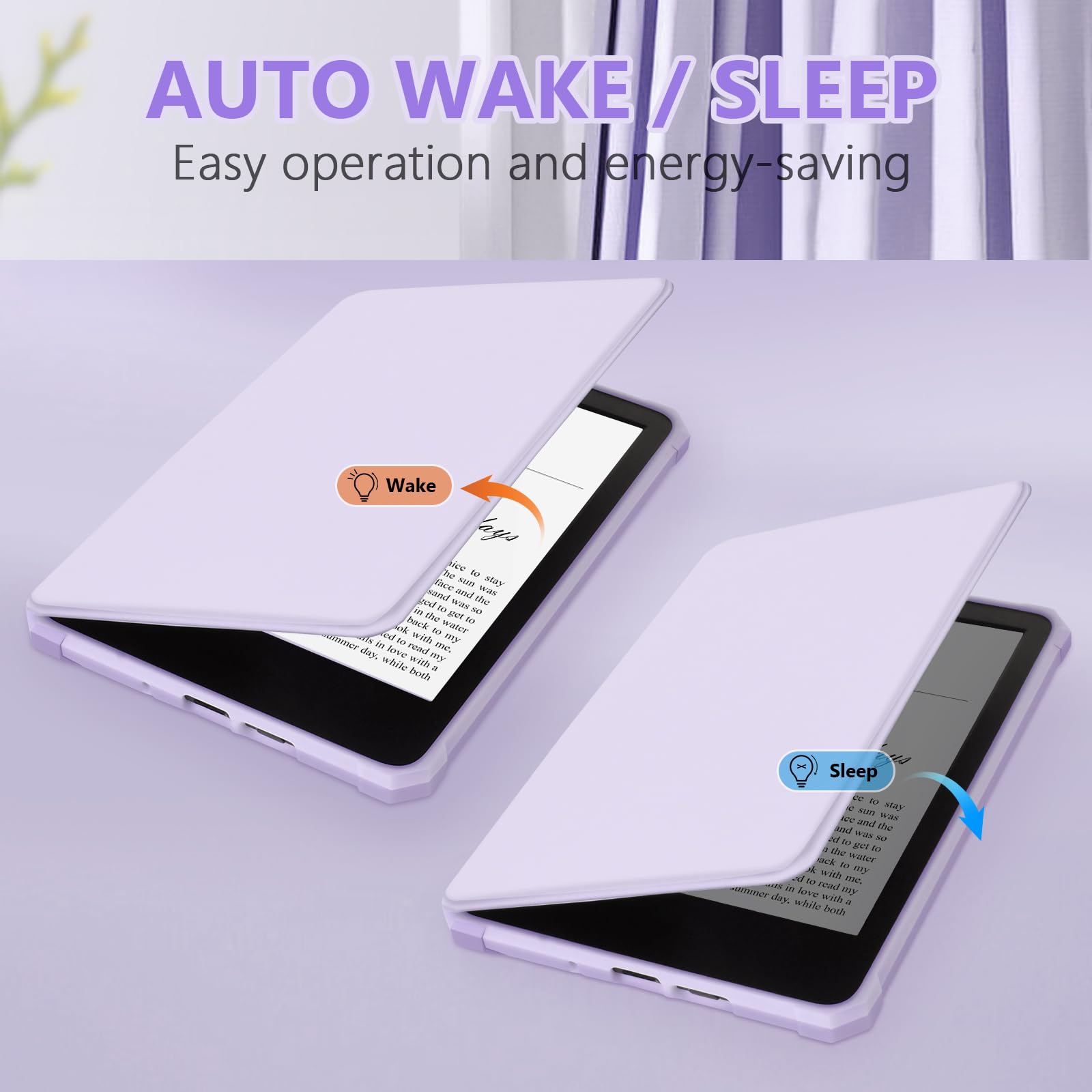 Foto 4 | Funda Fuwang Para Kindle De 6 Pulgadas  11.ª Generación  2024/2022  Piel Sintética  Color Morado - Venta Internacional
