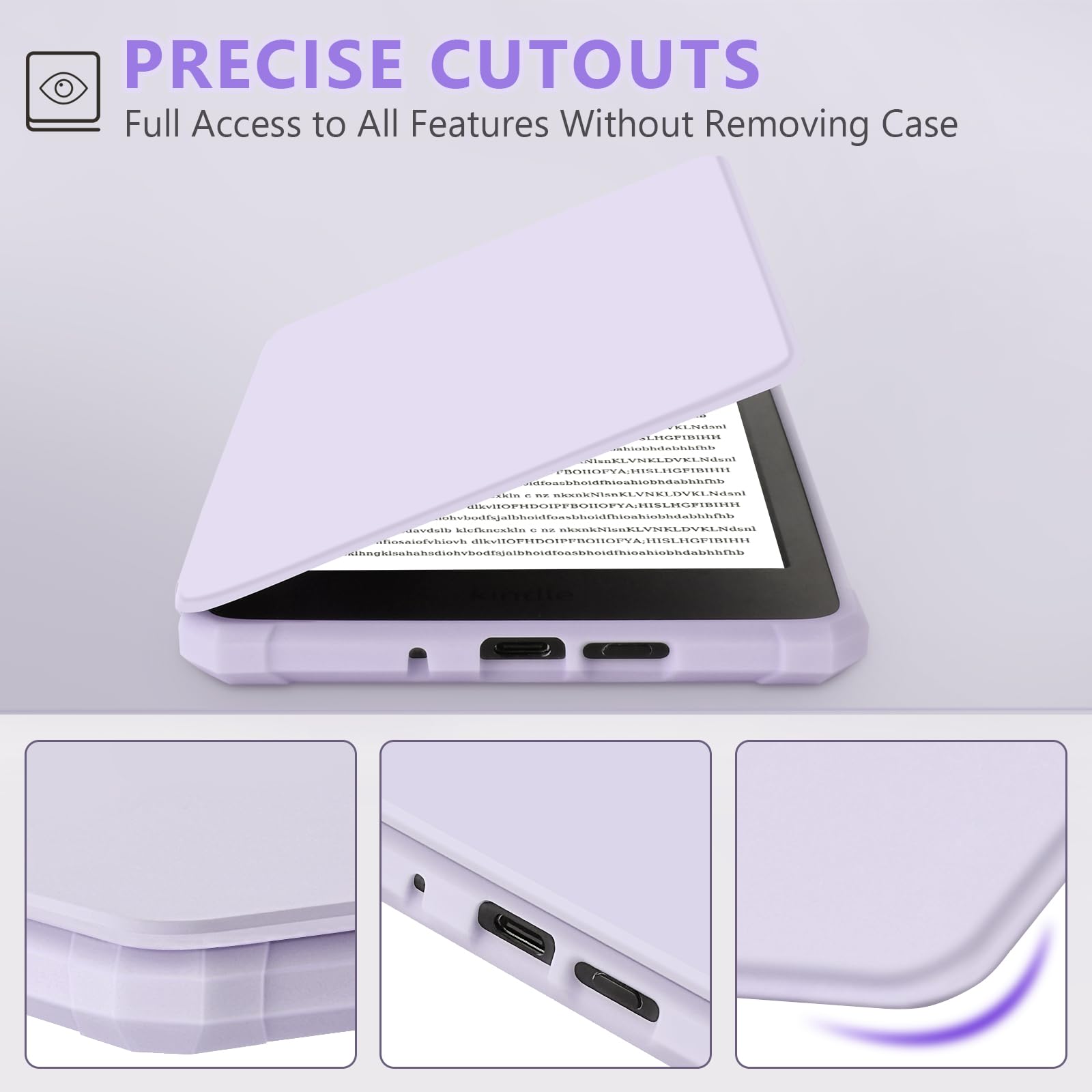 Foto 7 pulgar | Funda Fuwang Para Kindle De 6 Pulgadas  11.ª Generación  2024/2022  Piel Sintética  Color Morado - Venta Internacional