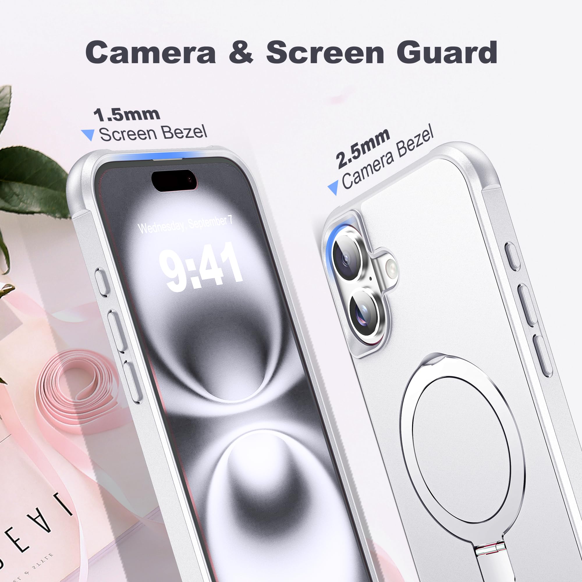 Foto 8 pulgar | Funda De Teléfono Tianli Diseñada Para Iphone 16 Plus Con Soporte Anular - Venta Internacional.