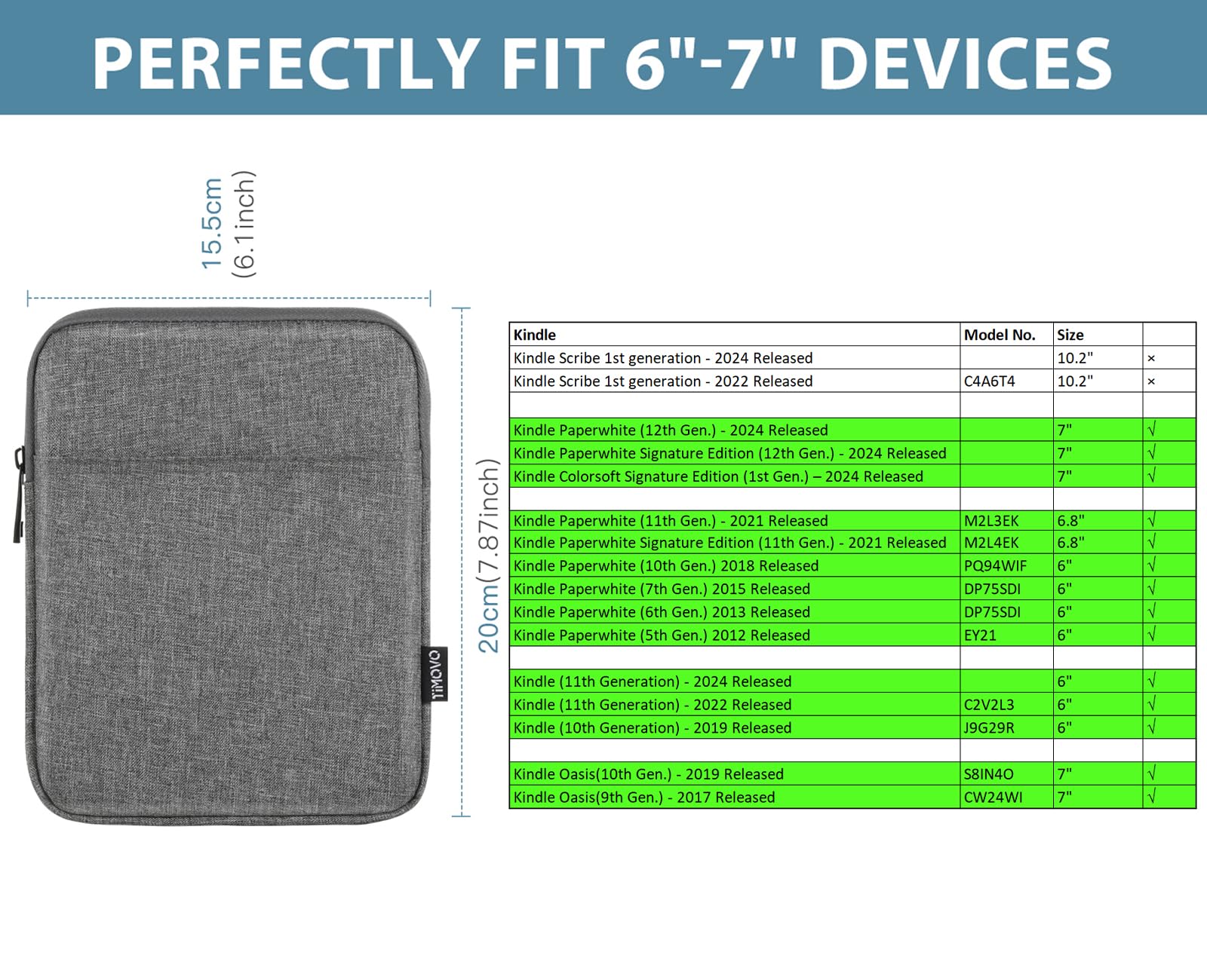 Foto 2 | Funda Timovo Para Kindle Paperwhite/colorsoft De 6 A 7 Pulgadas - Venta Internacional.