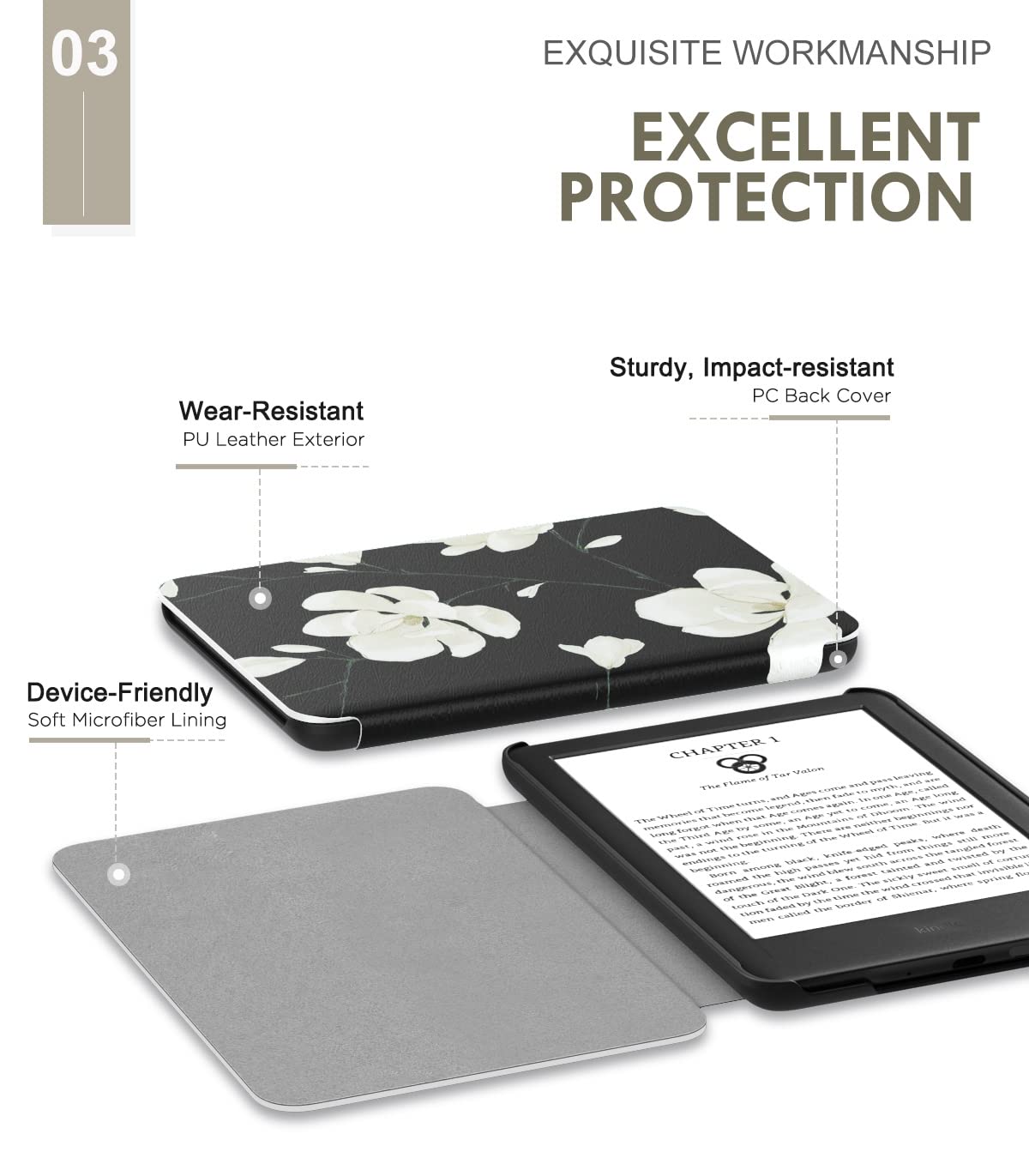 Foto 5 pulgar | Funda Moko Para Kindle 11 2024/2022 Con Función De Encendido Y Apagado Automáticos  Color Negro - Venta Internacional.