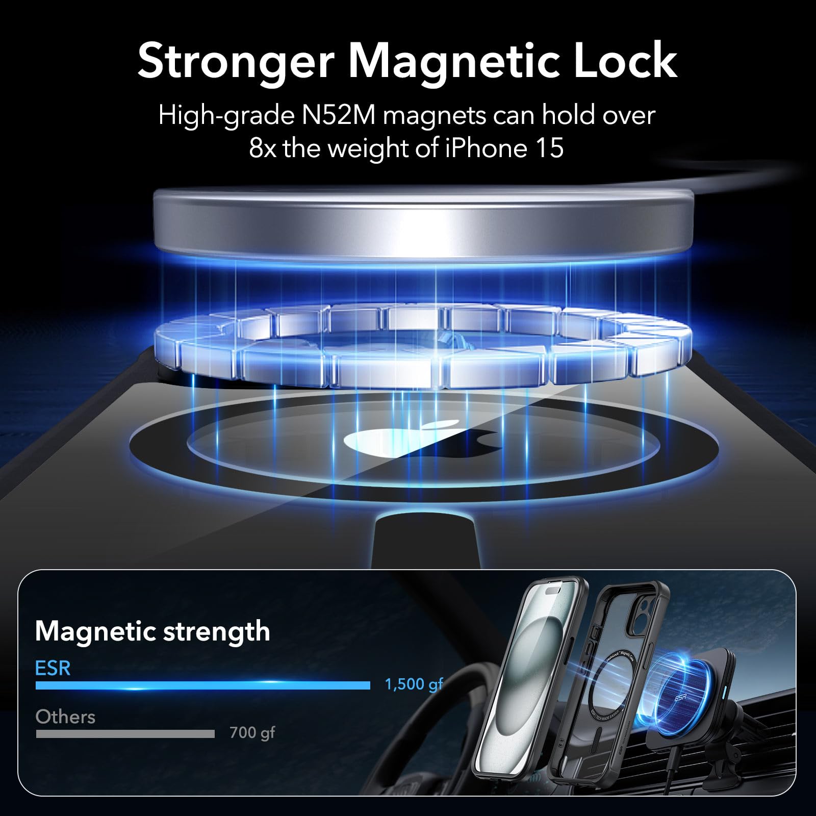 Foto 6 pulgar | Funda Esr Para Iphone 15 Con Vidrio Templado Negro Transparente - Venta Internacional.