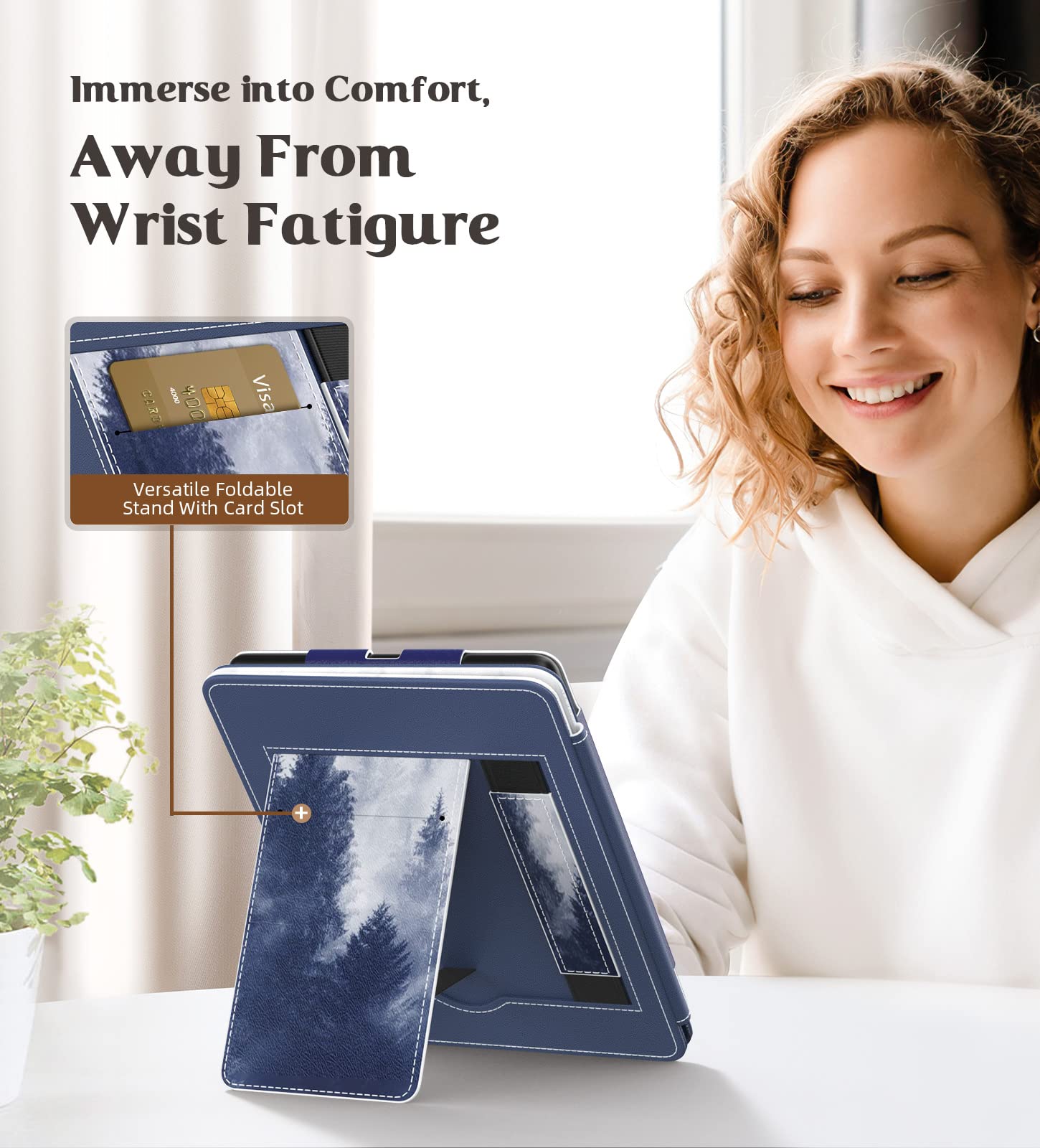 Foto 4 pulgar | Funda Moko Para Kindle Paperwhite 2021 De 6 8 Pulgadas Con Función Auto-wake Gray - Venta Internacional.
