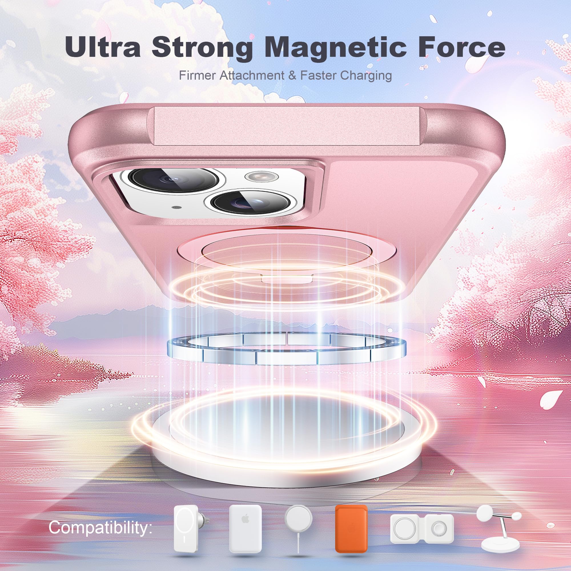 Foto 5 pulgar | Funda Para Iphone 15 Tianli Con Forma De Anillo Magnético Invisible  Dorado Rosa - Venta Internacional.