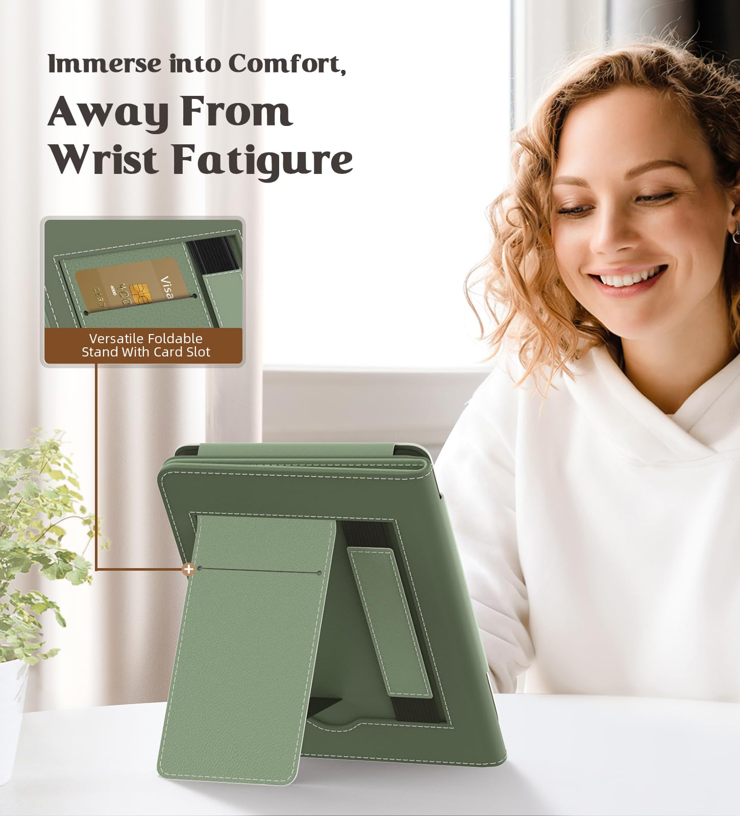 Foto 3 | Funda De Poliuretano Ultraligera Moko Para Kindle 6 2024 Celadon - Venta Internacional.