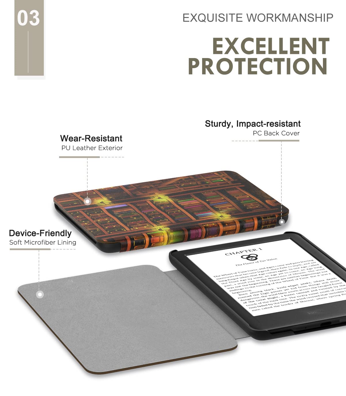 Foto 4 | Funda Moko Para Kindle 11 2024/2022 De 6 Pulgadas Y 11.ª Generación Con Función Auto Wake - Venta Internacional.