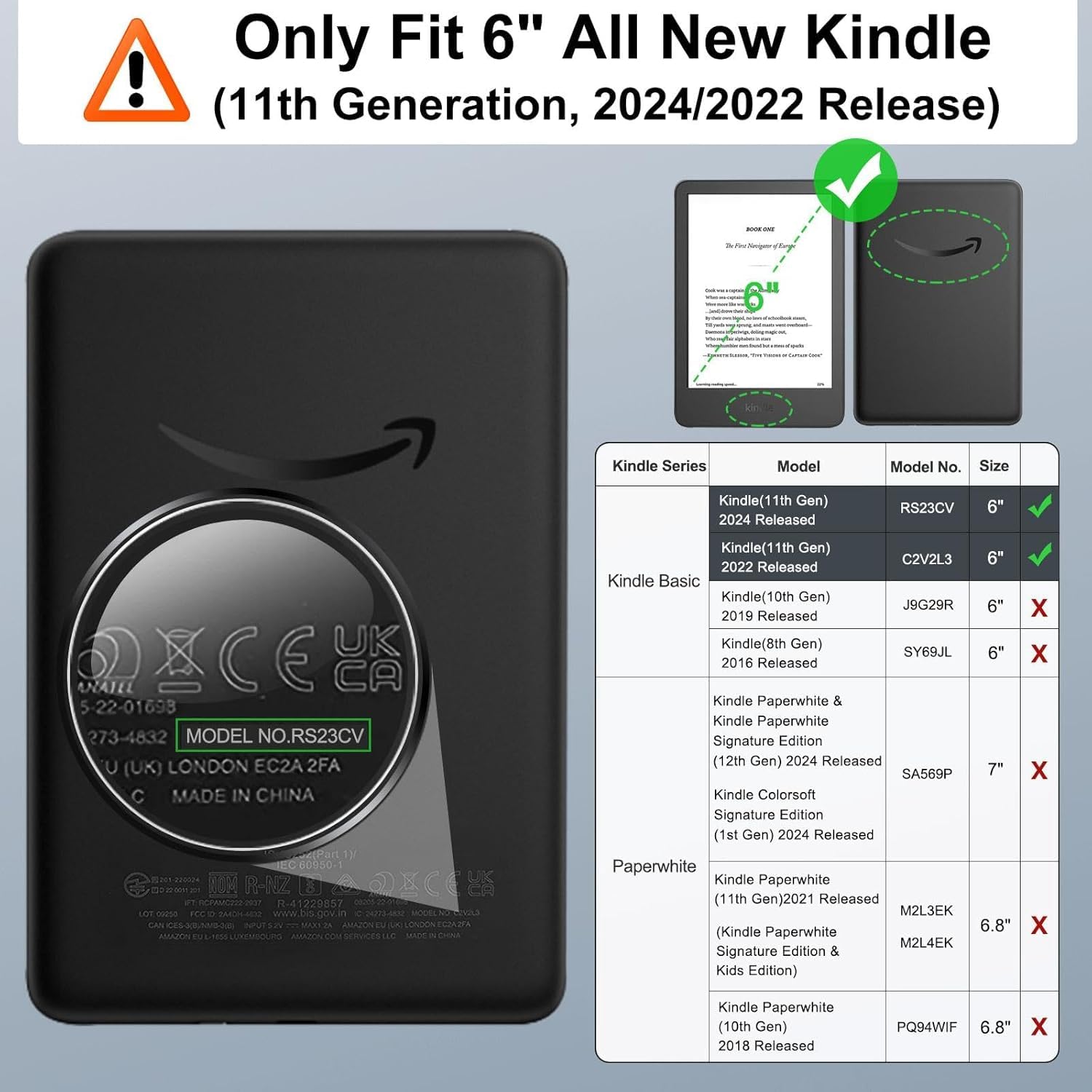 Foto 3 pulgar | Funda Moko Para Kindle 11.ª Generación 2024/2022 Totalmente Nuevo Con Función Auto Wake - Venta Internacional.