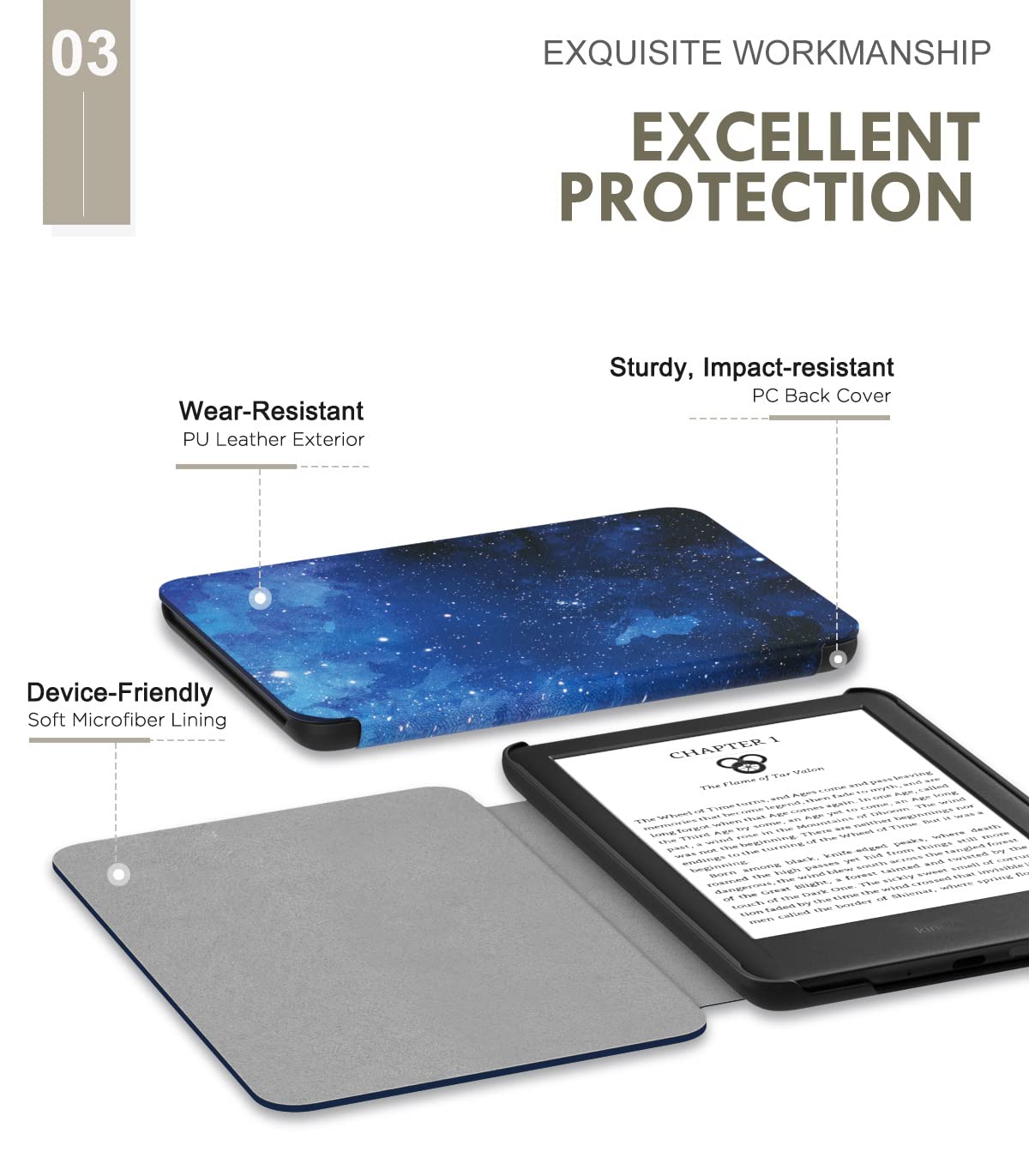 Foto 5 pulgar | Funda Moko Para Kindle 11.ª Generación 2024/2022  Blue Starry Sky - Venta Internacional.