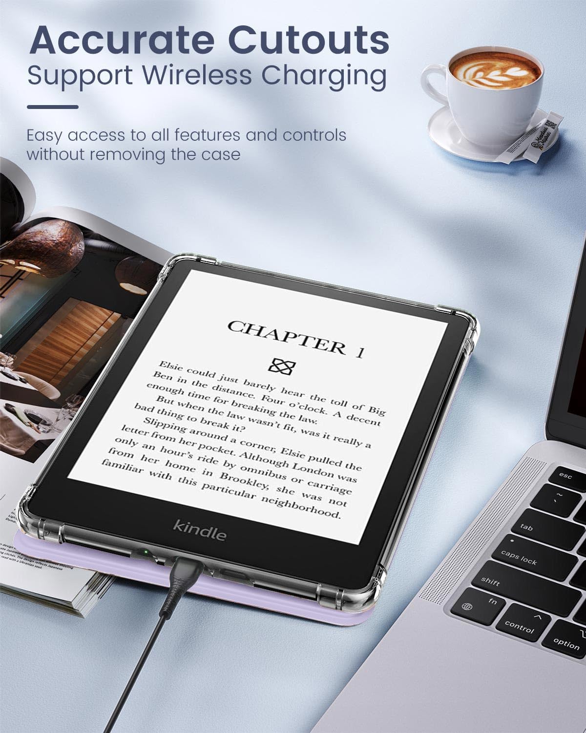Foto 7 pulgar | Funda Moko Ultra Clear Tpu Para Kindle 11th Gen 2024 Morado - Venta Internacional.
