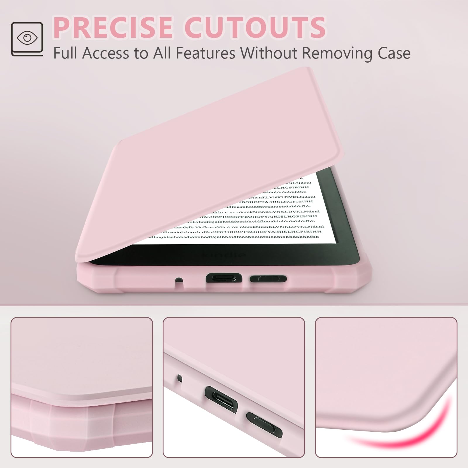 Foto 5 pulgar | Funda Fuwang Para Kindle De 6 Pulgadas  11.ª Generación  2024/2022  Piel Sintética  Color Rosa - Venta Internacional.
