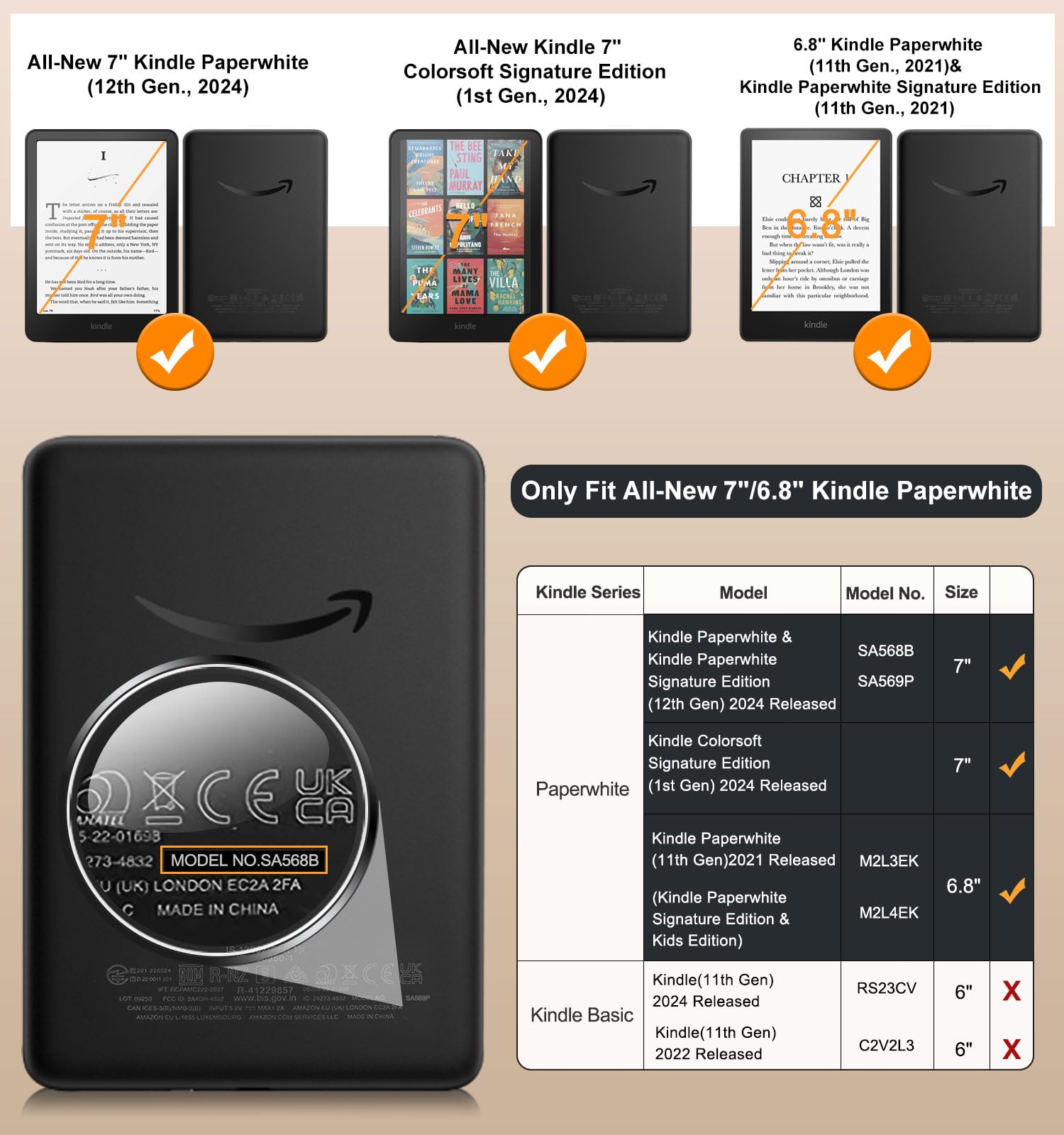 Foto 2 | Funda Moko Para Kindle Paperwhite De 12.ª Y 11.ª Generación 2024/2021 - Venta Internacional.