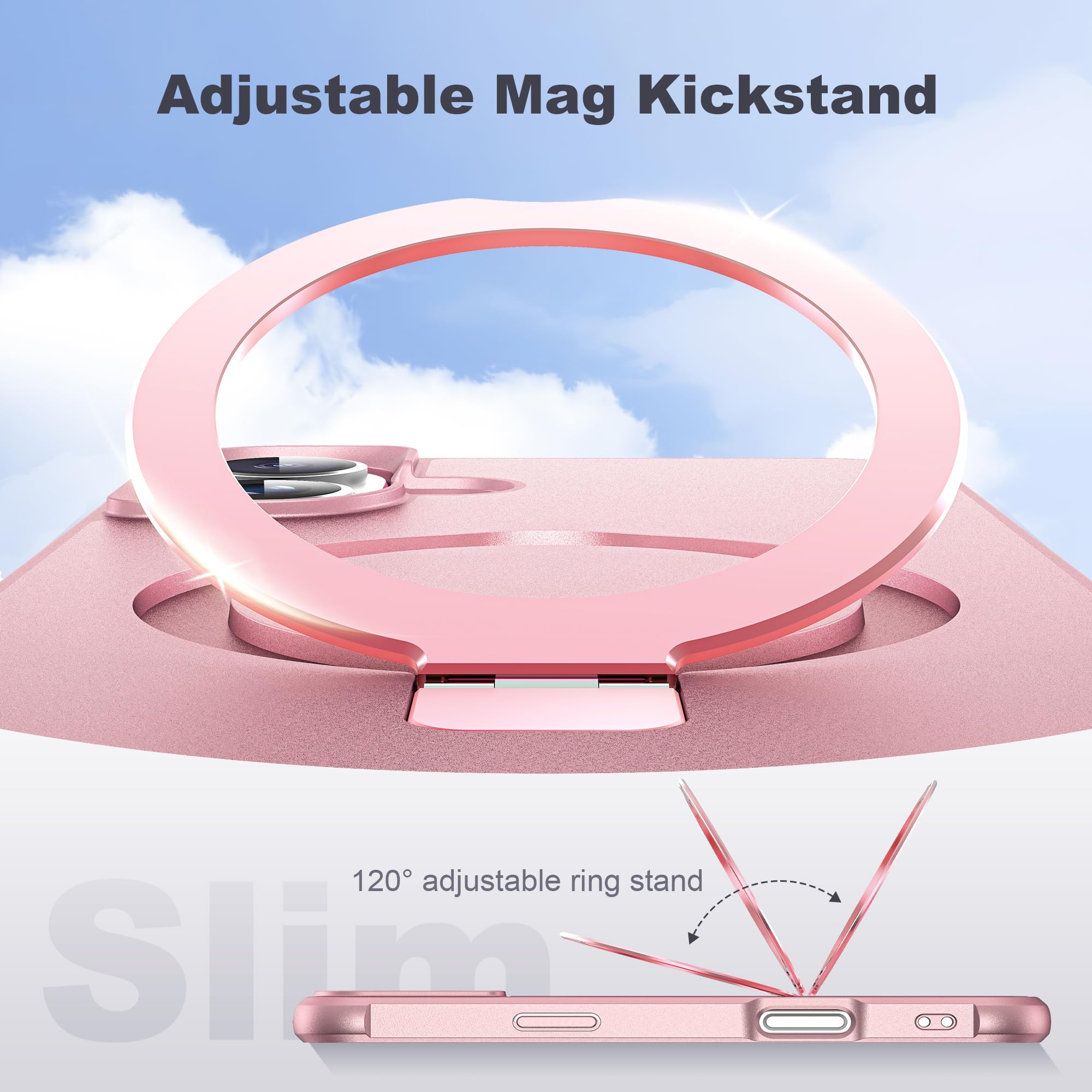 Foto 7 pulgar | Funda De Teléfono Tianli Diseñada Para Iphone 16 Con Soporte De Anillo Magnético - Venta Internacional.
