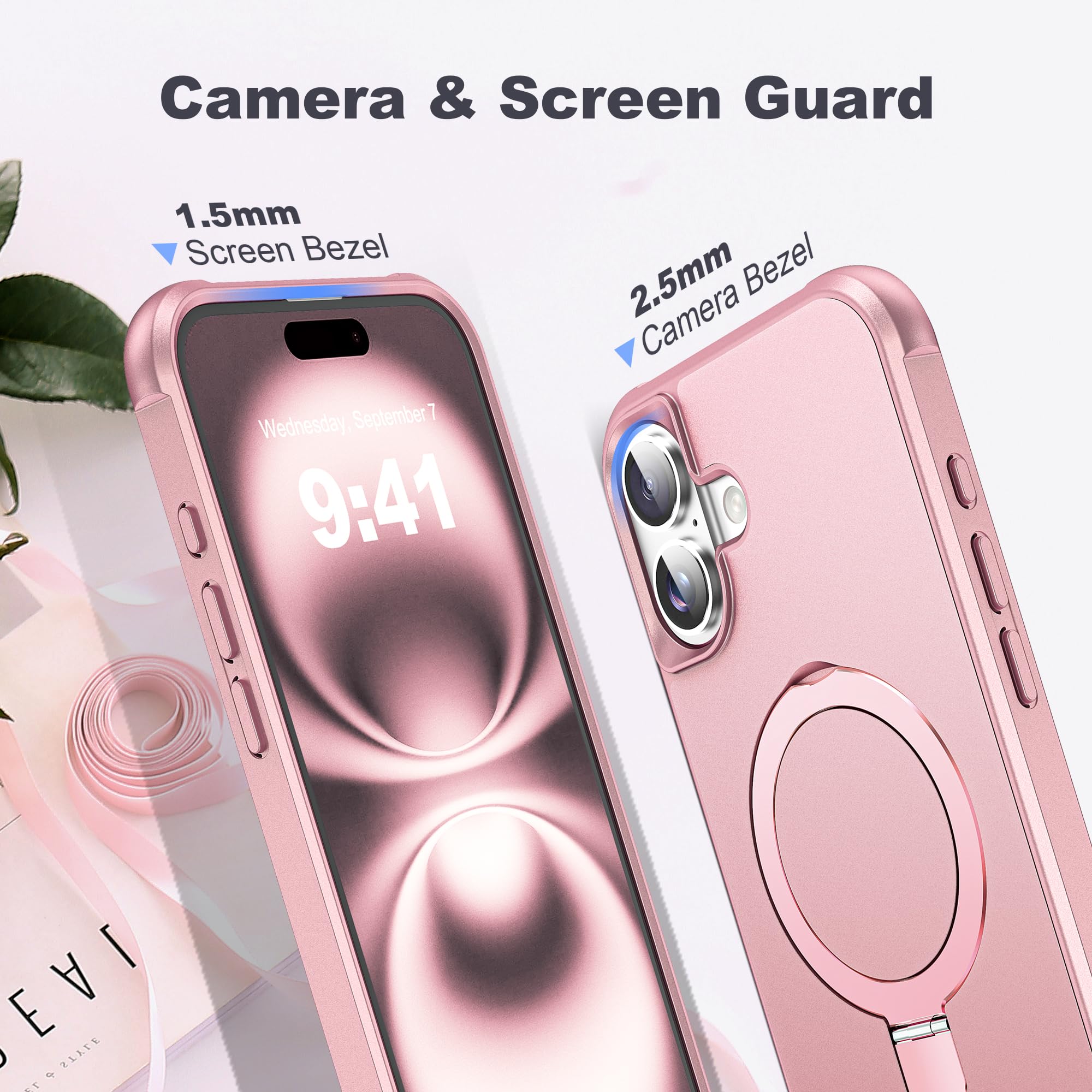 Foto 8 pulgar | Funda De Teléfono Tianli Diseñada Para Iphone 16 Con Soporte De Anillo Magnético - Venta Internacional.