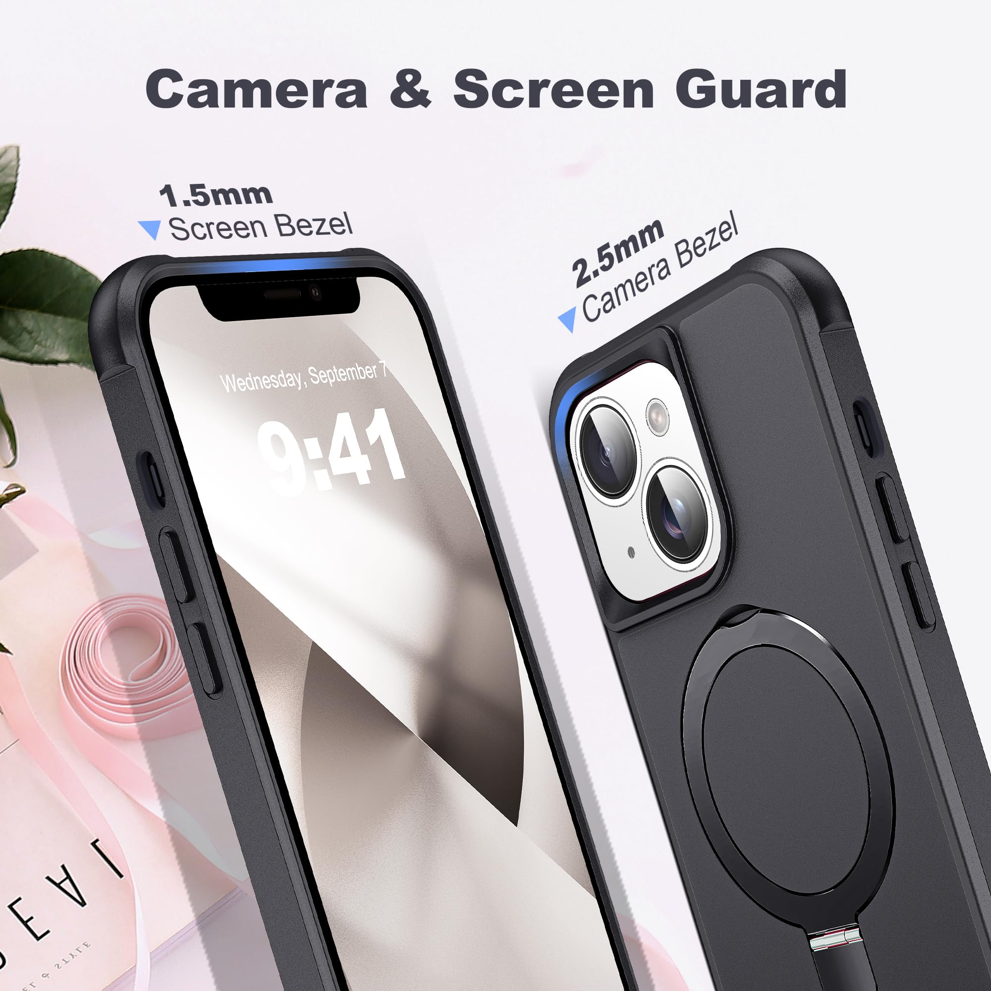 Foto 7 | Funda De Teléfono Tianli Para Iphone 13/14 De 6.1 Pulgadas Con Soporte De Anillo Magnético - Venta Internacional.