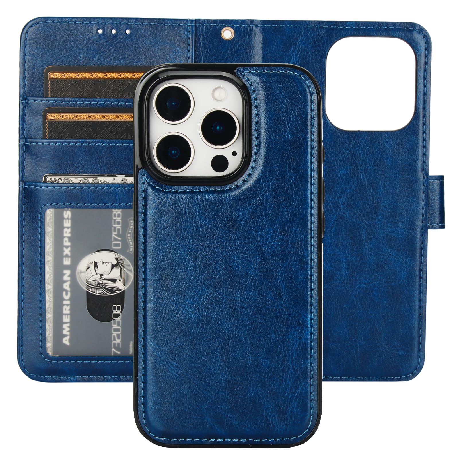 Foto 2 pulgar | Funda Tipo Cartera Bocasal Desmontable Para Iphone 16 Pro De 6 3 Pulgadas  Color Azul - Venta Internacional.