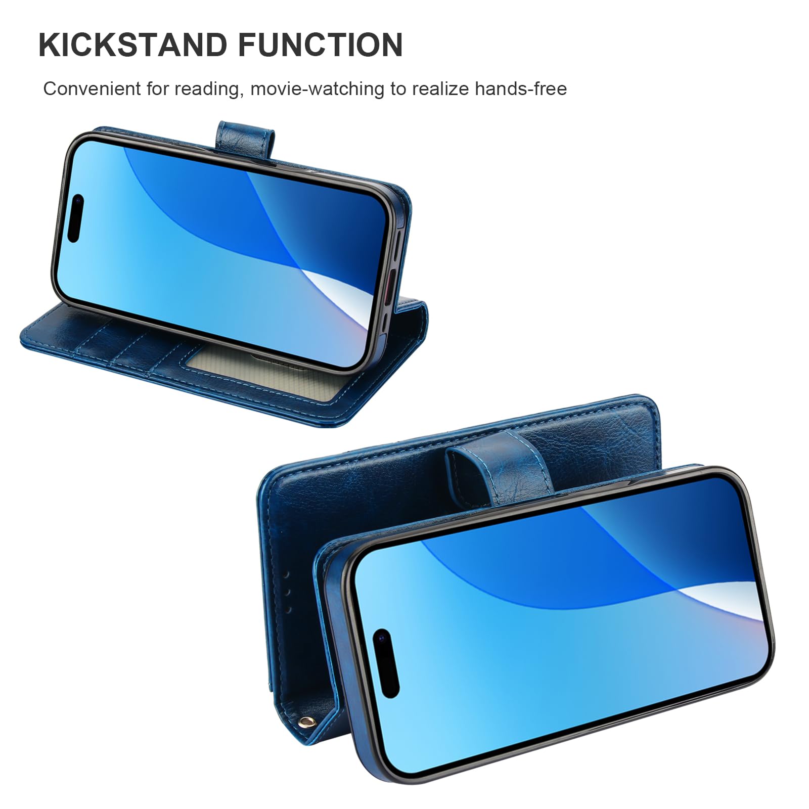 Foto 7 pulgar | Funda Tipo Cartera Bocasal Desmontable Para Iphone 16 Pro De 6 3 Pulgadas  Color Azul - Venta Internacional.