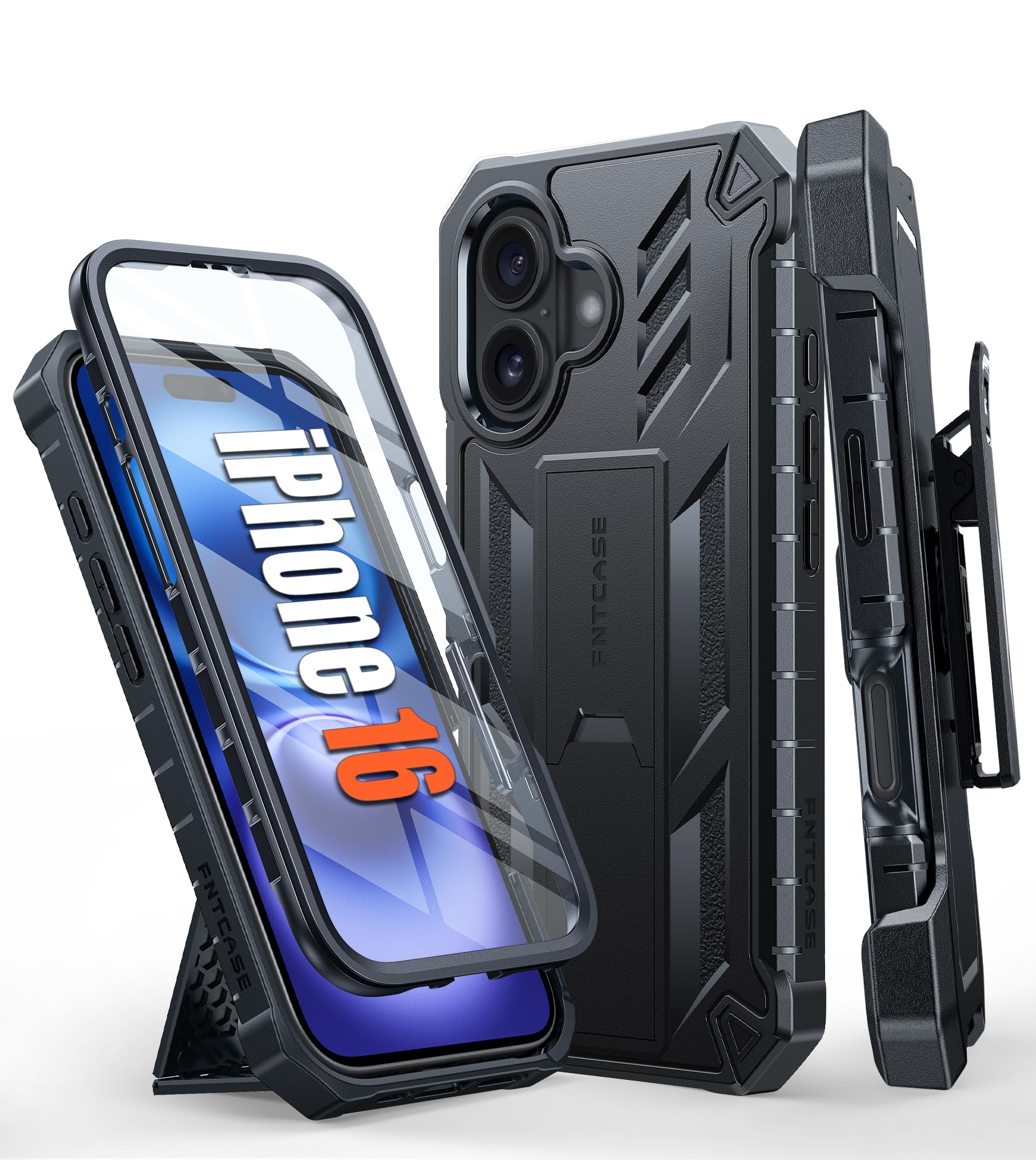 Foto 2 pulgar | Funda De Teléfono Fntcase Para Iphone 16  Grado Militar  6.1 Pulgadas  Negra - Venta Internacional.