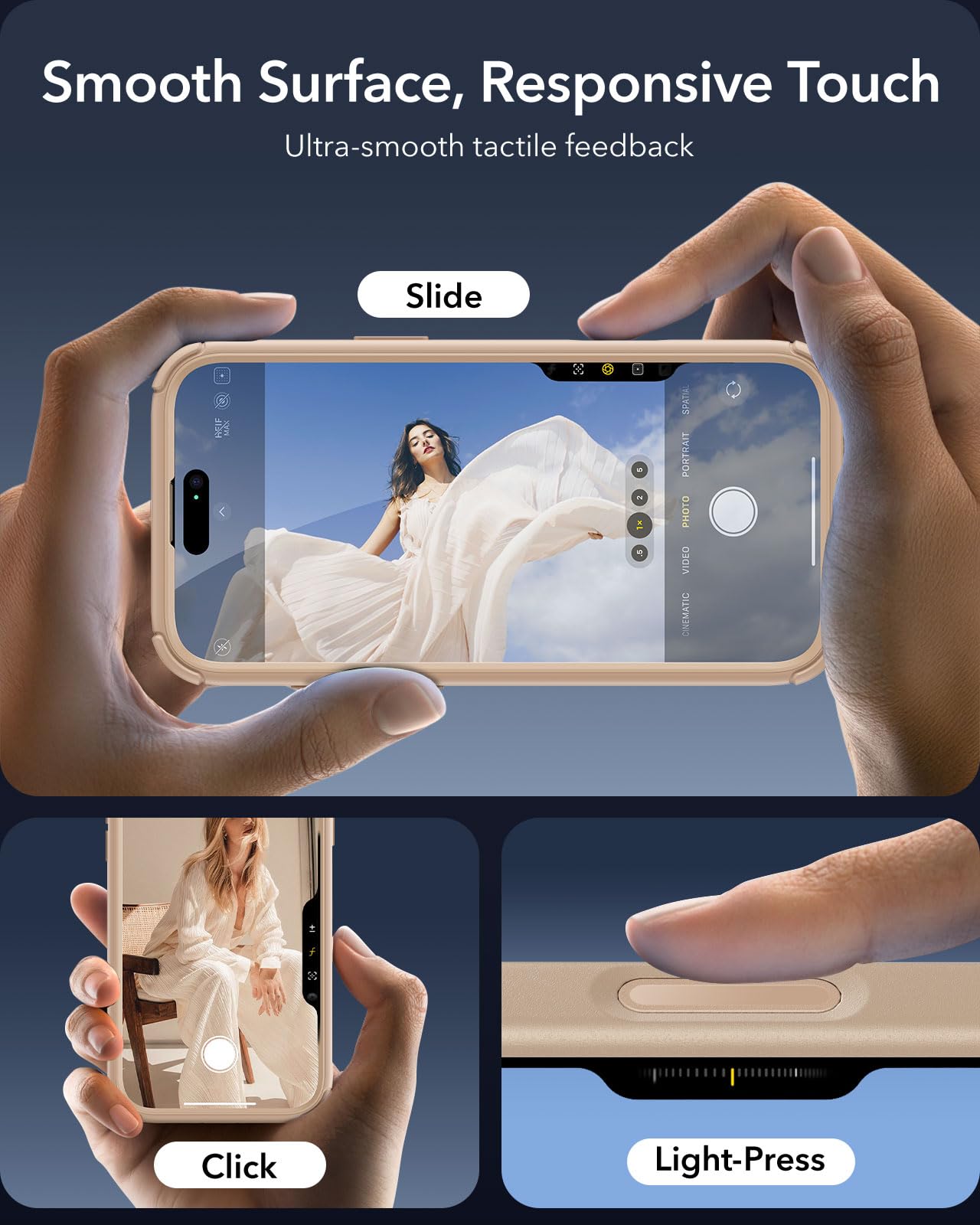 Foto 4 | Funda Esr Para Iphone 16 Pro Con Soporte Y Control De Cámara  Color Dorado Transparente - Venta Internacional.