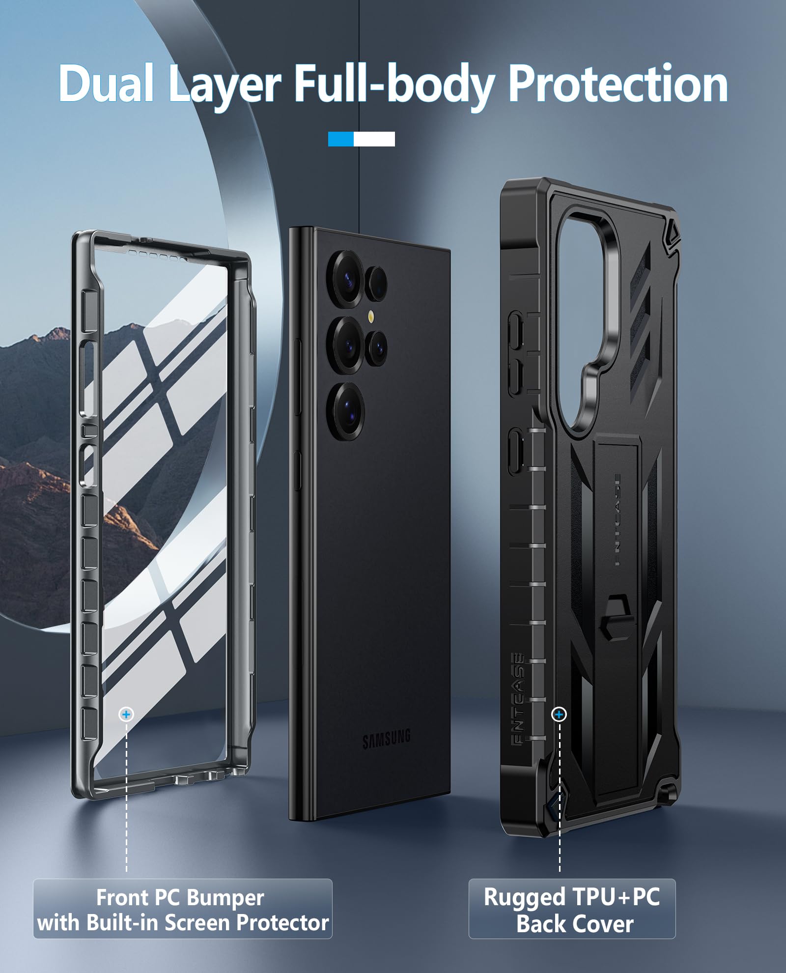 Foto 4 pulgar | Funda De Teléfono Fntcase Para Samsung Galaxy S25 Ultra 6.8 Pulgadas  Color Negro - Venta Internacional.