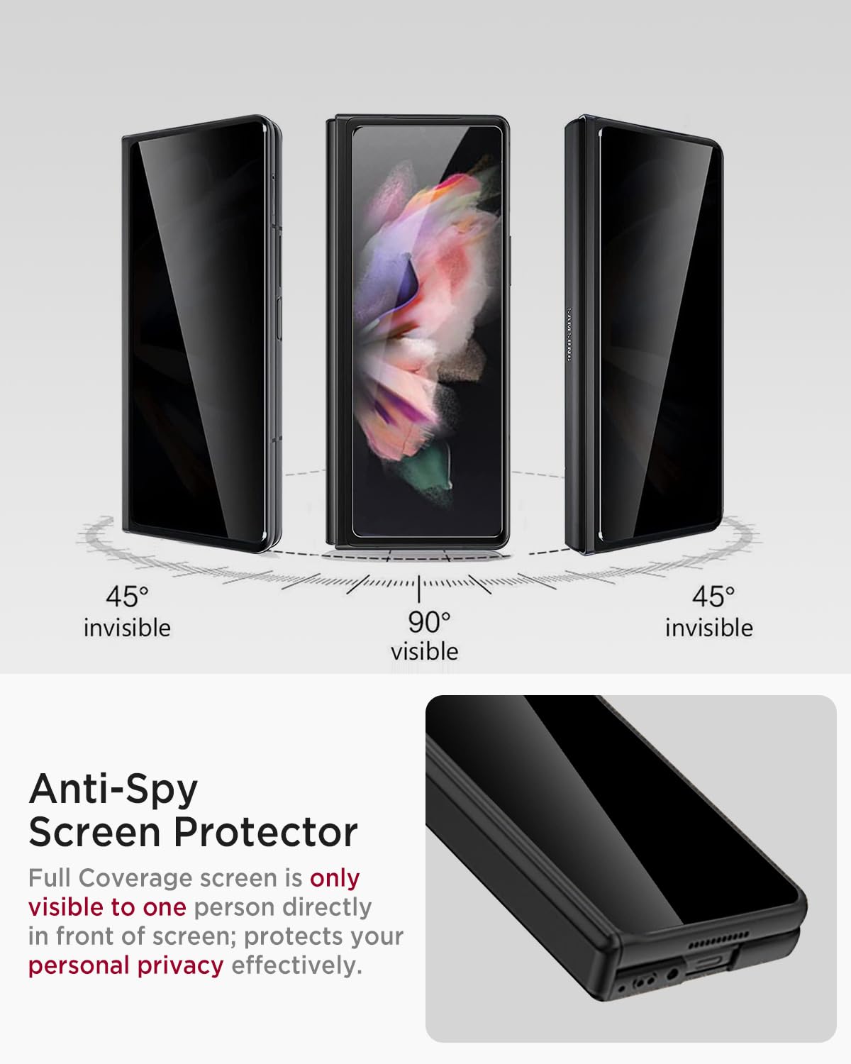 Foto 4 pulgar | Funda Miimall Para Samsung Galaxy Z Fold 3 Con Pantalla De Privacidad - Venta Internacional.