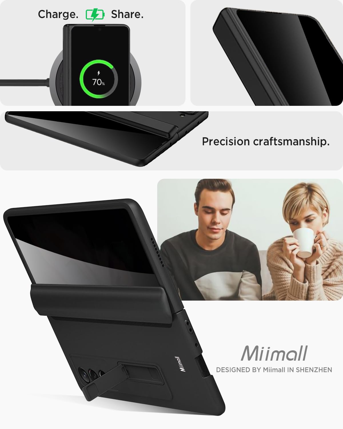 Foto 8 pulgar | Funda Miimall Para Samsung Galaxy Z Fold 3 Con Pantalla De Privacidad - Venta Internacional.