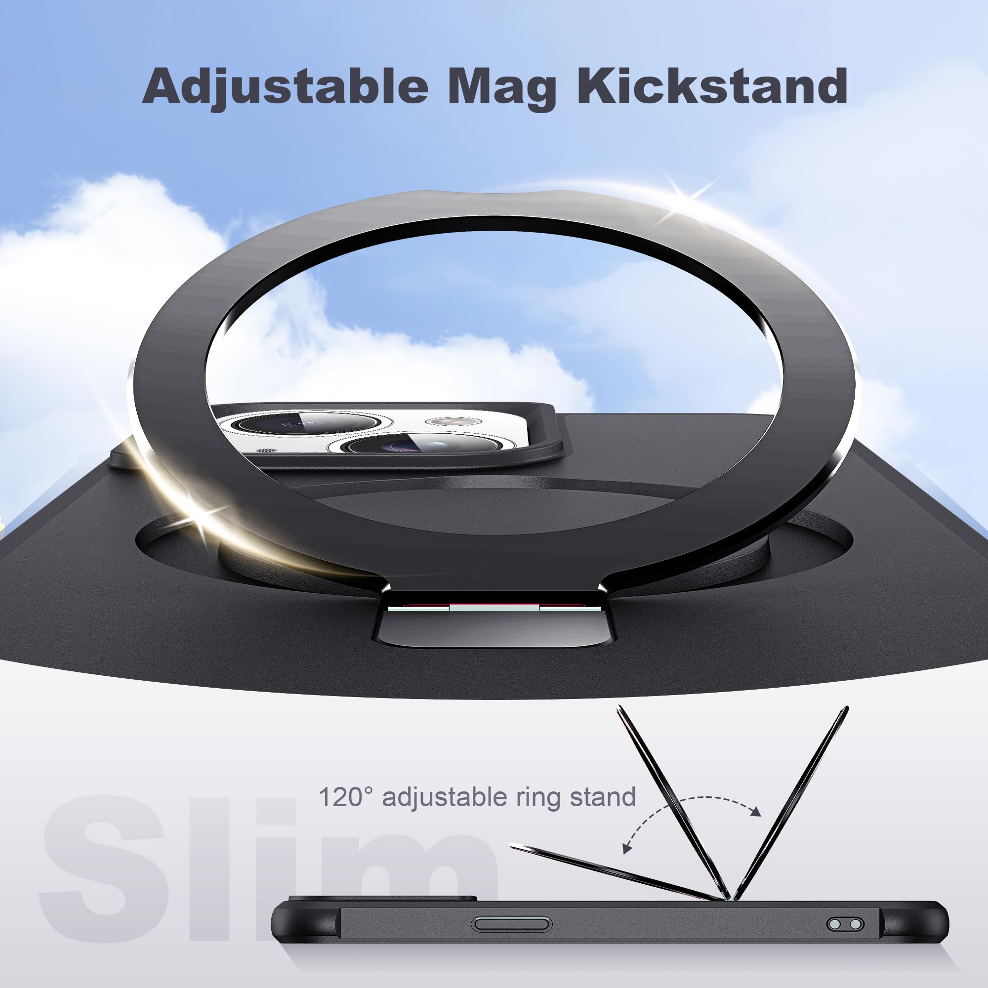 Foto 7 pulgar | Funda De Teléfono Tianli Diseñada Para Iphone 15 Con Soporte De Anillo Magnético - Venta Internacional.
