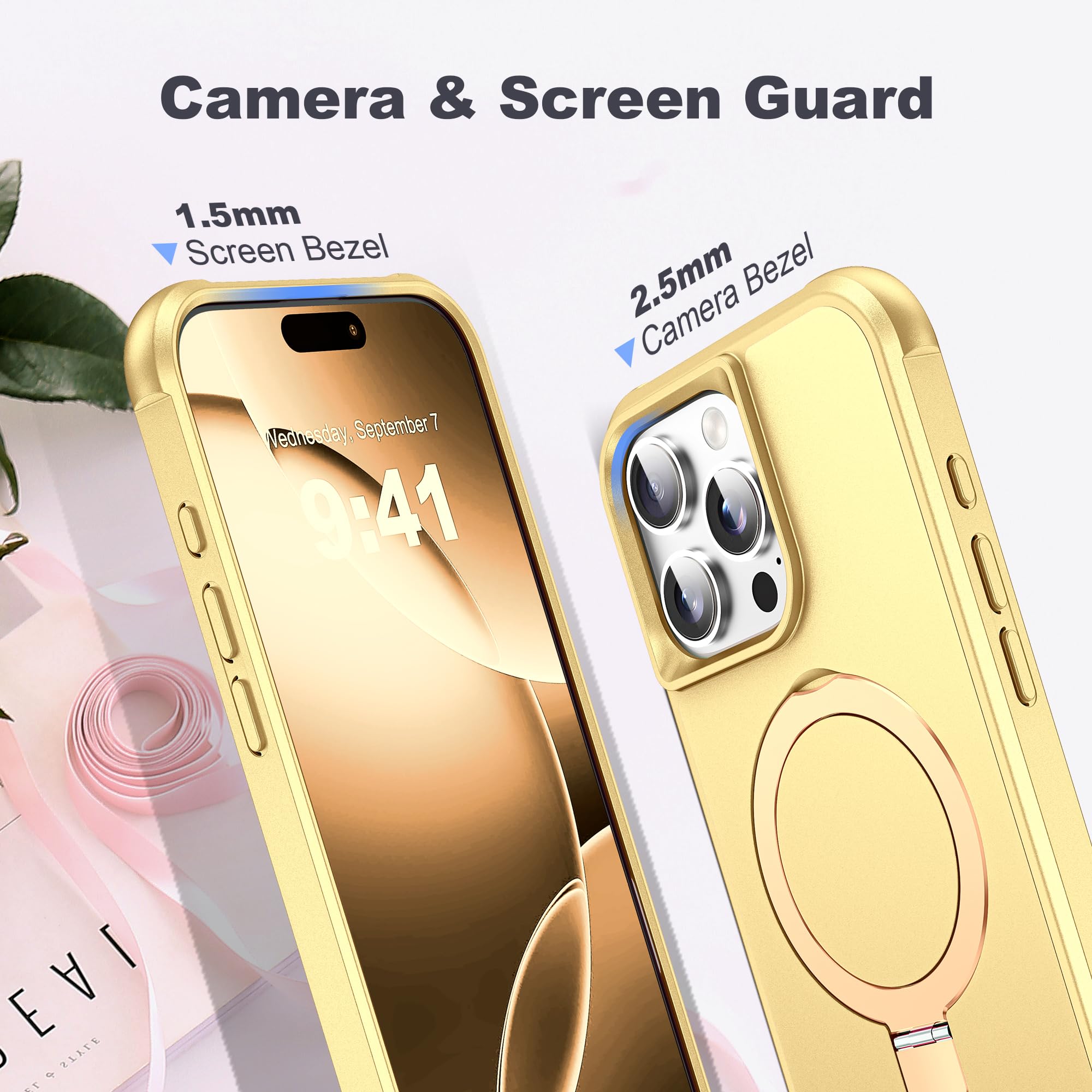 Foto 8 pulgar | Funda De Teléfono Tianli Diseñada Para Iphone 16 Pro Con Soporte Anular - Venta Internacional.