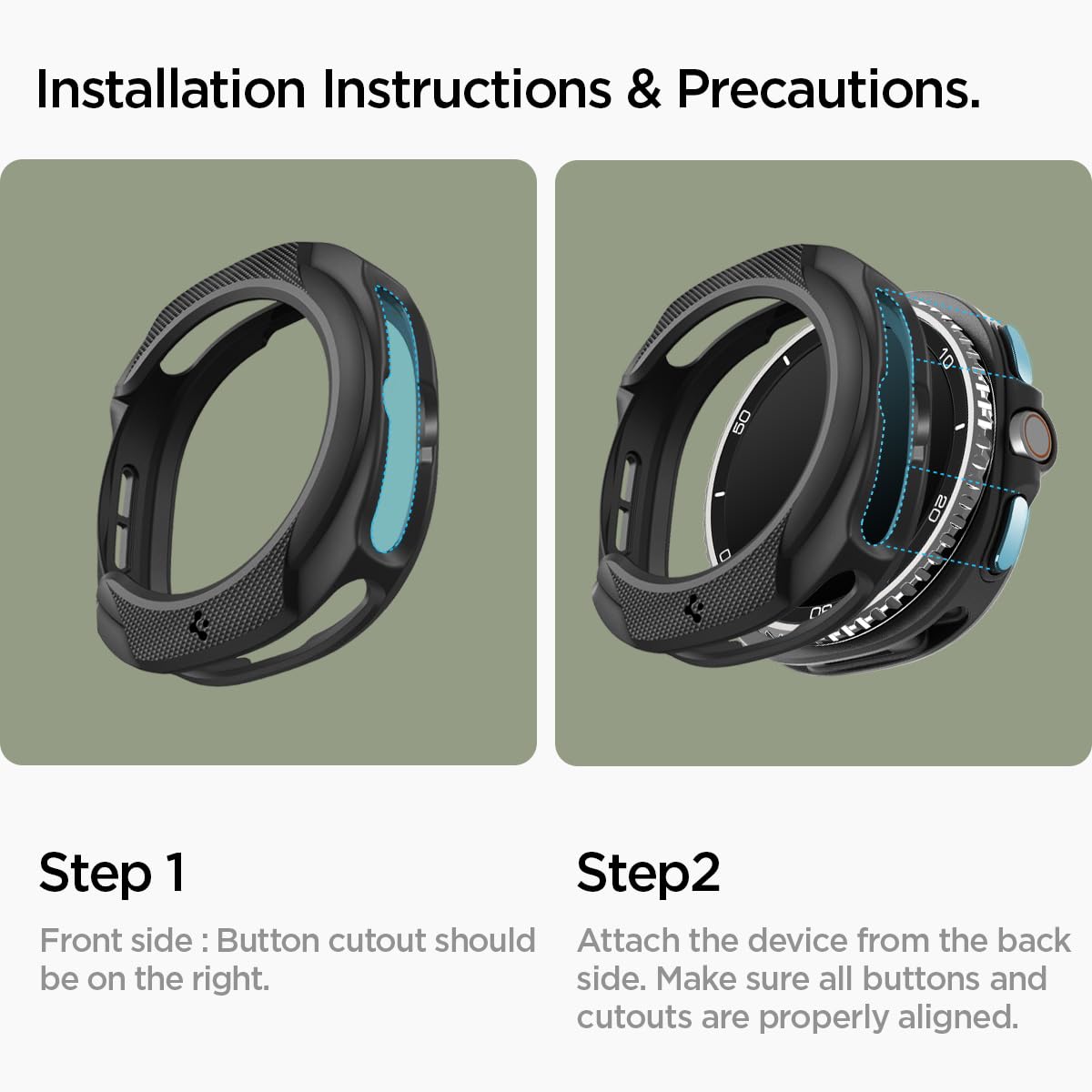 Foto 3 pulgar | Funda Spigen Liquid Air Para Samsung Galaxy Watch 8 Classic De 46 Mm - Venta Internacional.