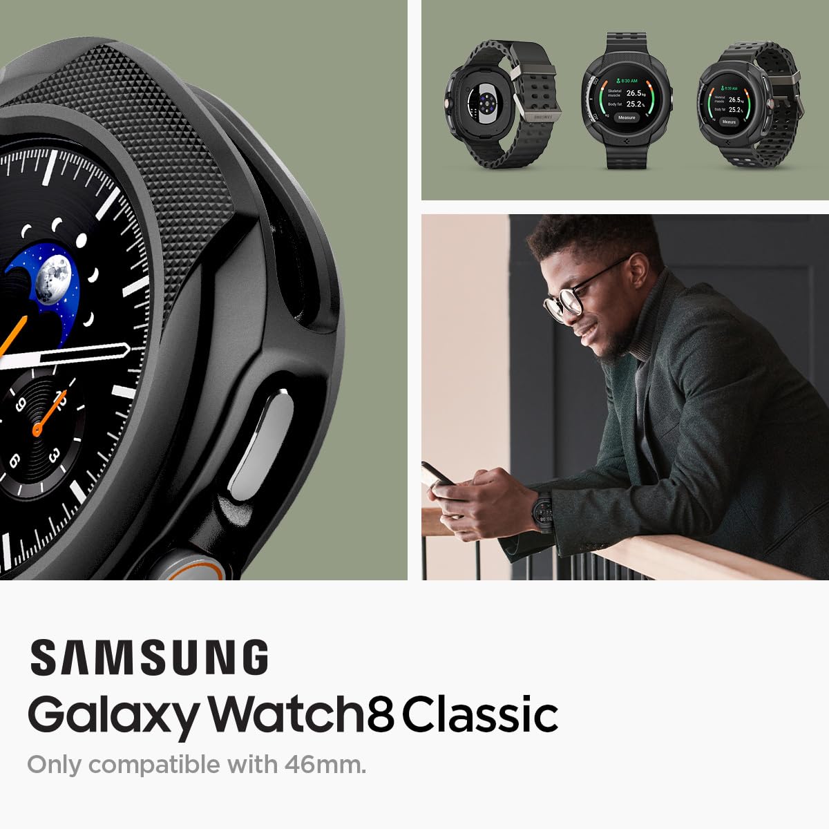 Foto 4 pulgar | Funda Spigen Liquid Air Para Samsung Galaxy Watch 8 Classic De 46 Mm - Venta Internacional.
